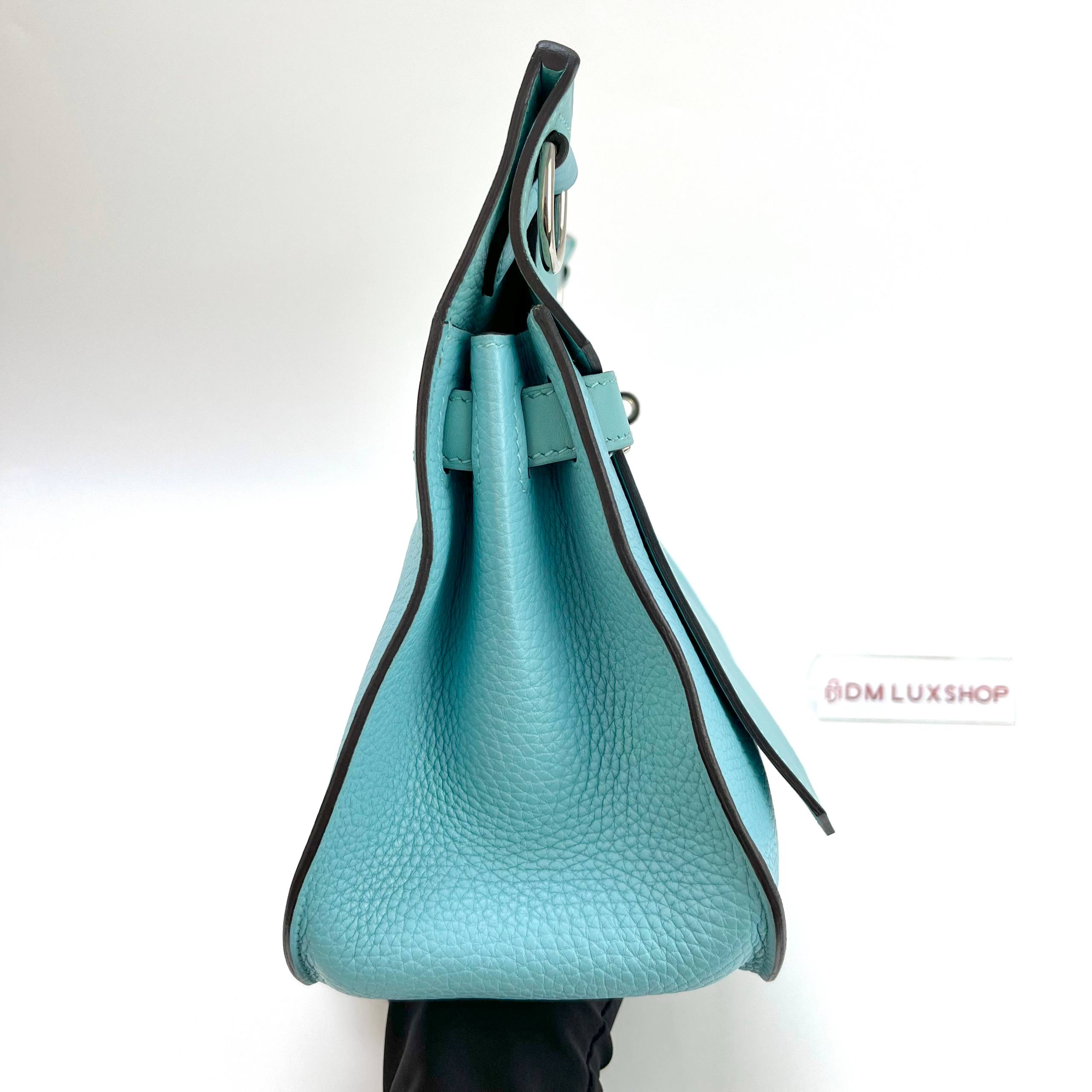 Hermes Jypsiere Bleu Atoll 28 Shoulder Bag PHW (Stamp Square T, Y: 2015) 