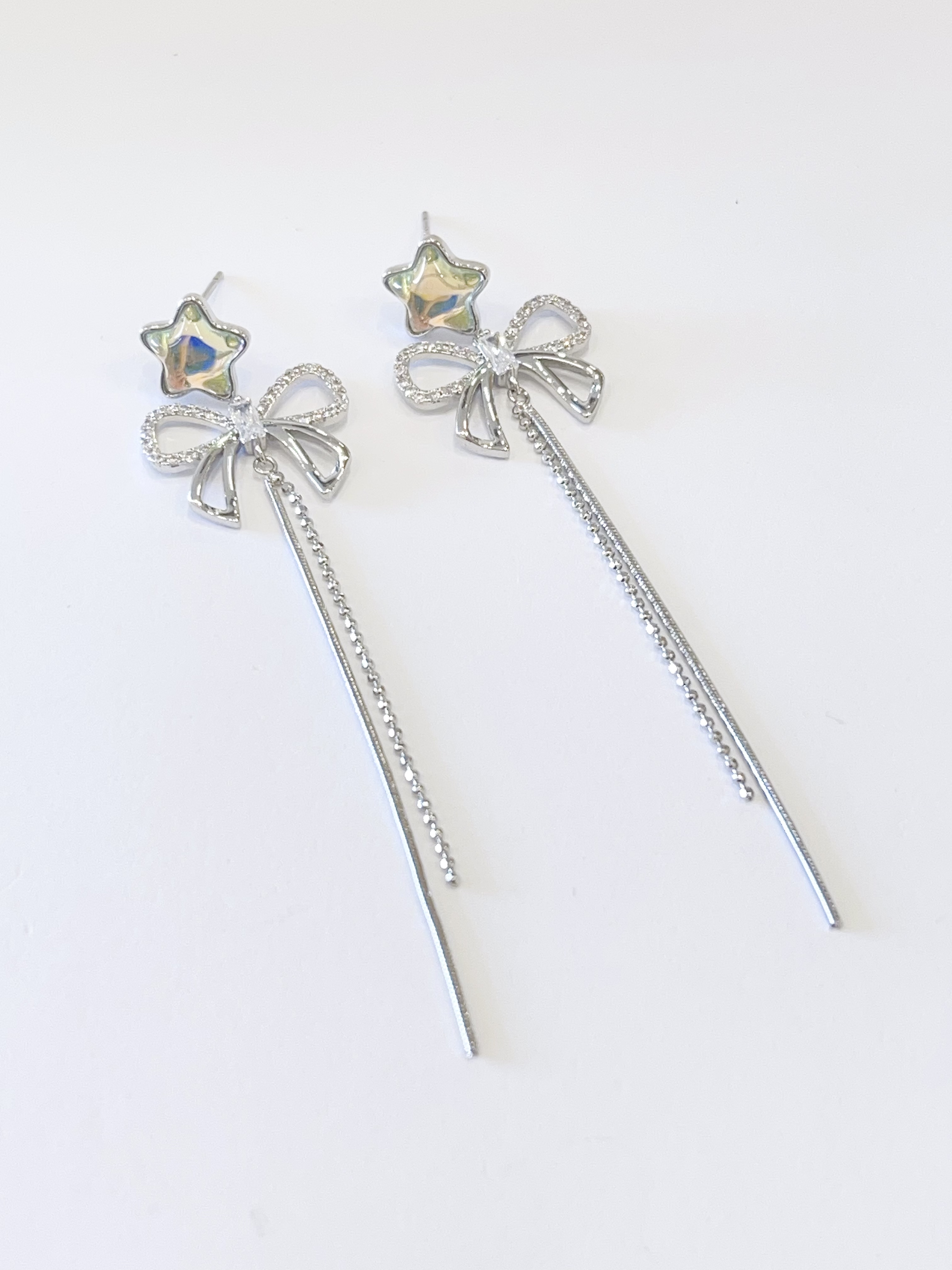 温柔星星蝴蝶结流苏耳环