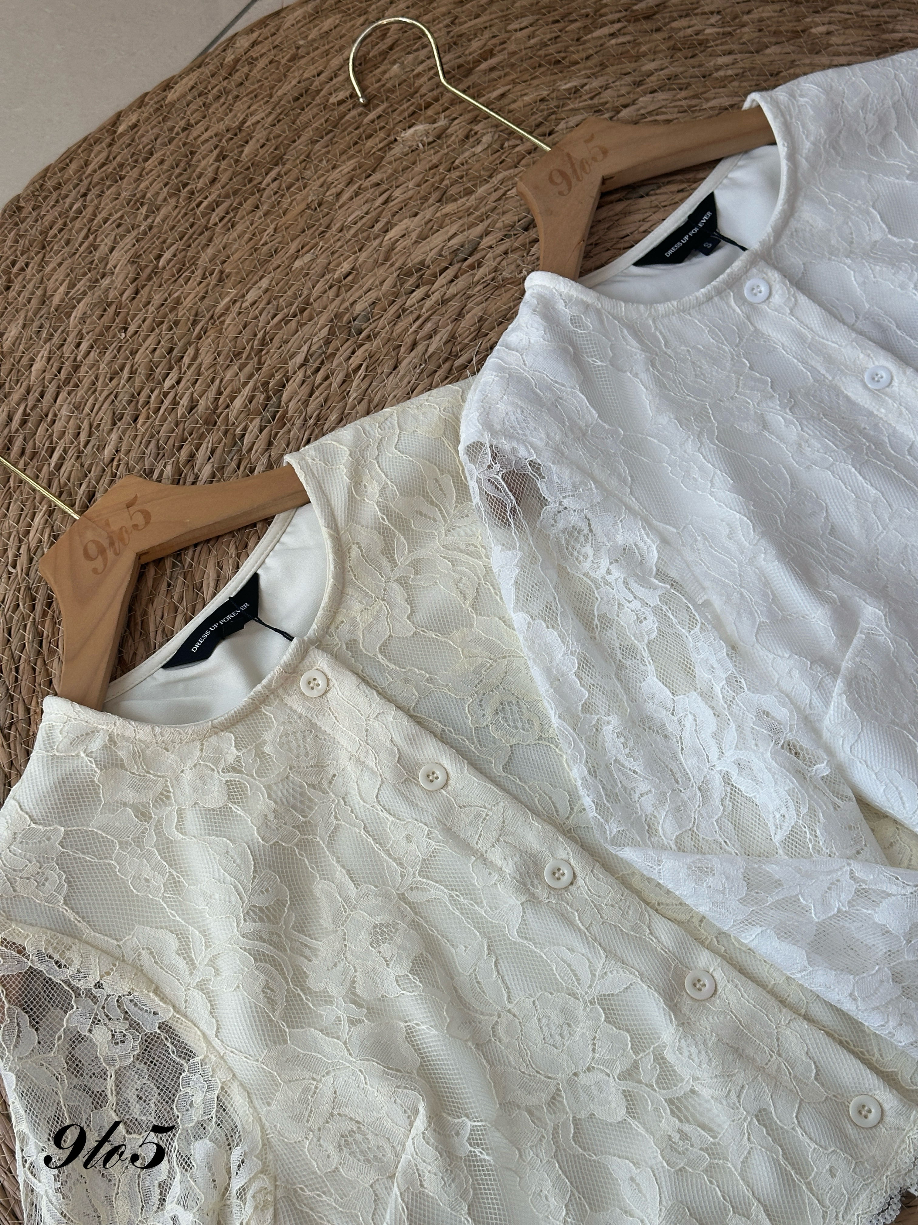 T4032 Cropped Long Sleeve Lace Top - 4 Colors