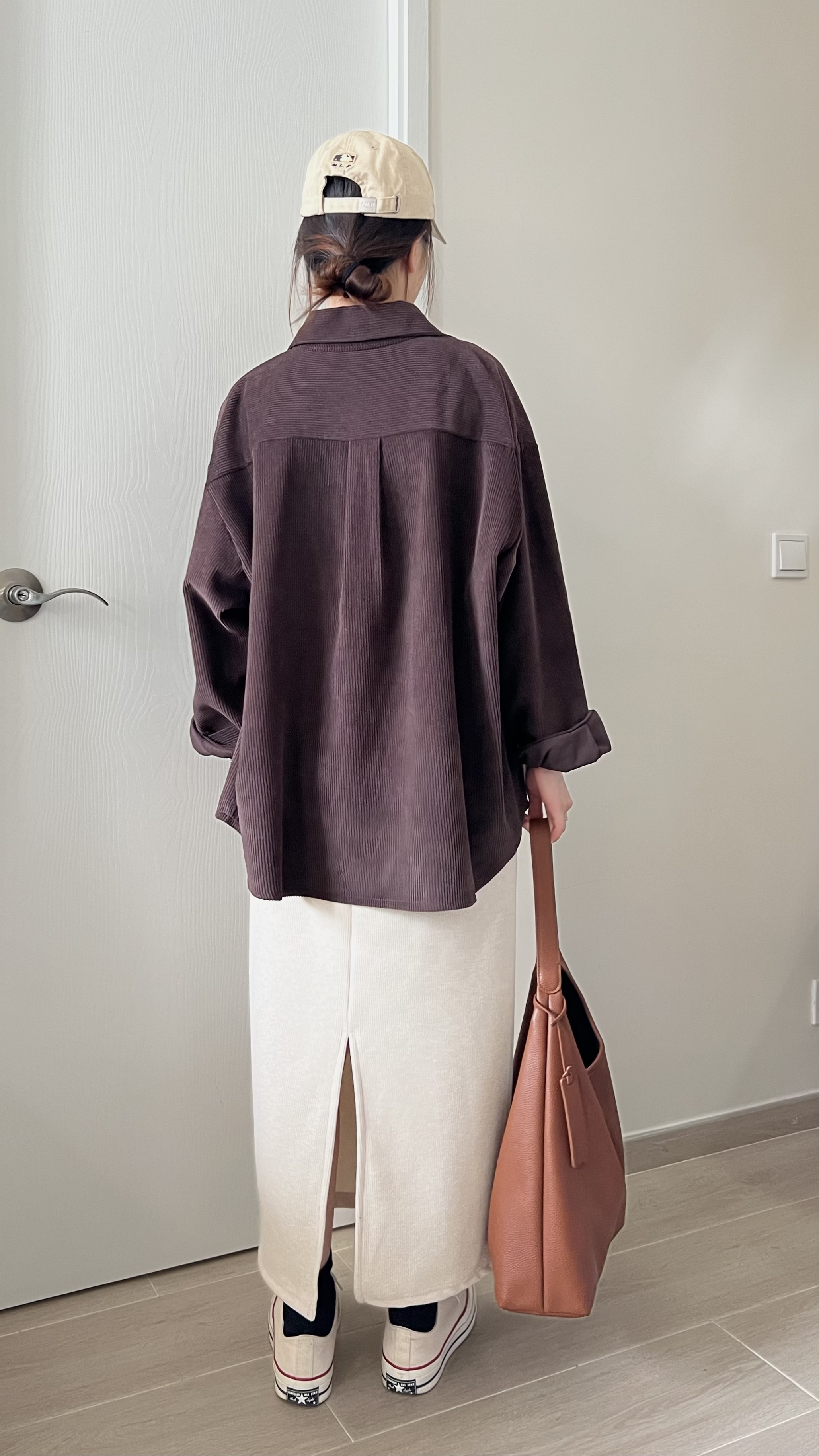 親膚軟熟細坑紋長裙 