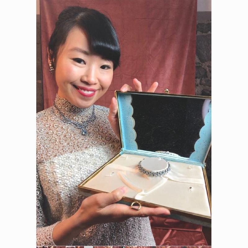 Vintage C.a. 1950s American Unsigned Blue Rhinestone Jewelry Set in Original Mirror Box(MT446)