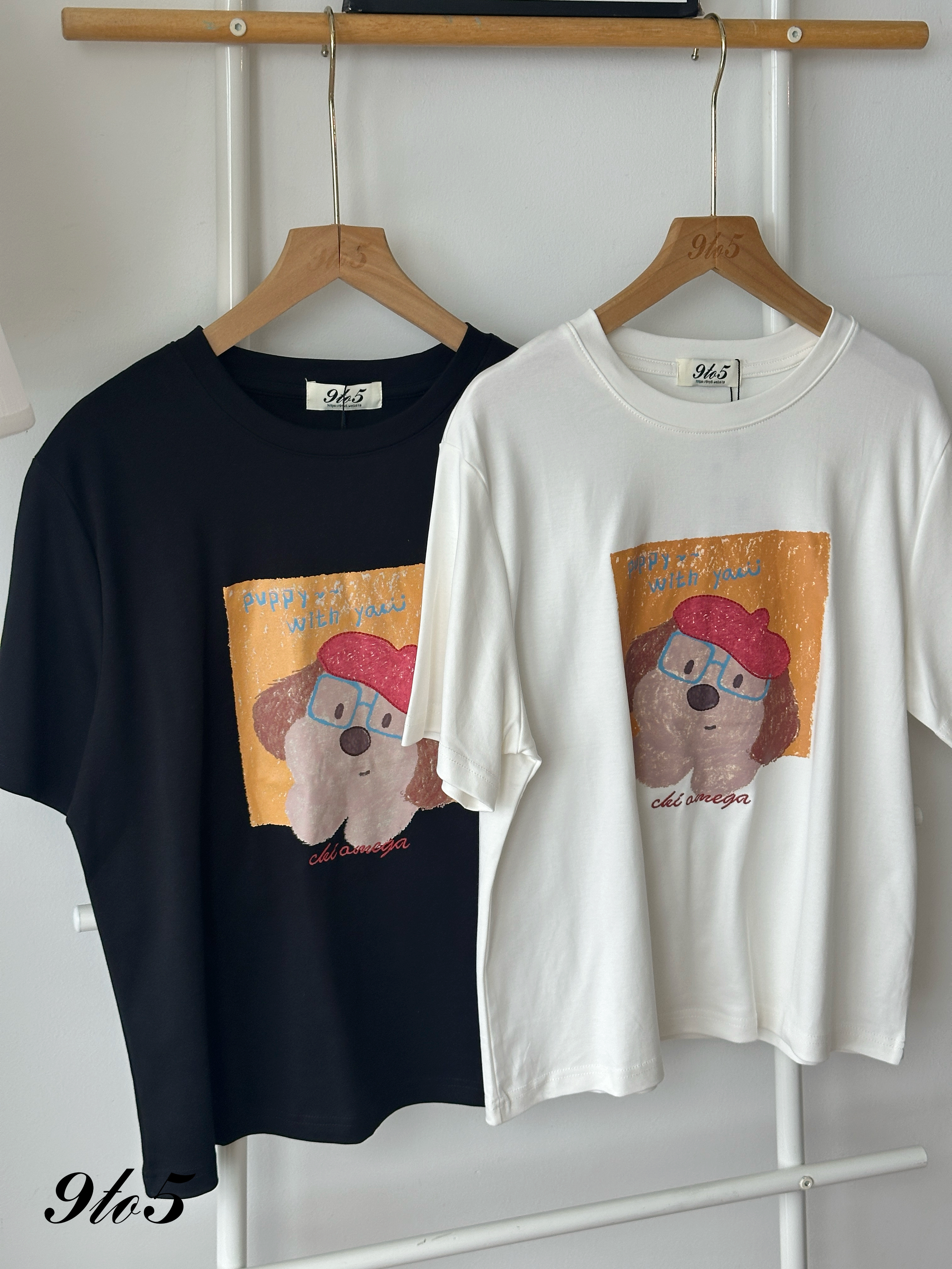 T4313 Puppy Printed Tee - 3 Colors 