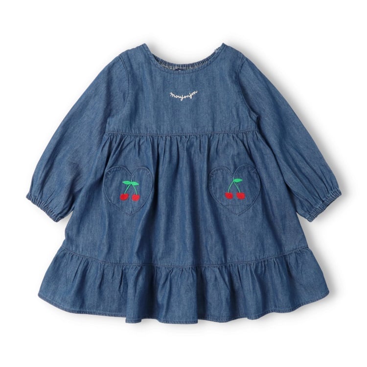 🆕【⭐訂購⭐】🌀 🇯🇵 日本直送 櫻桃刺繡 牛仔連身裙🌀 [ELIA-0206][261028]