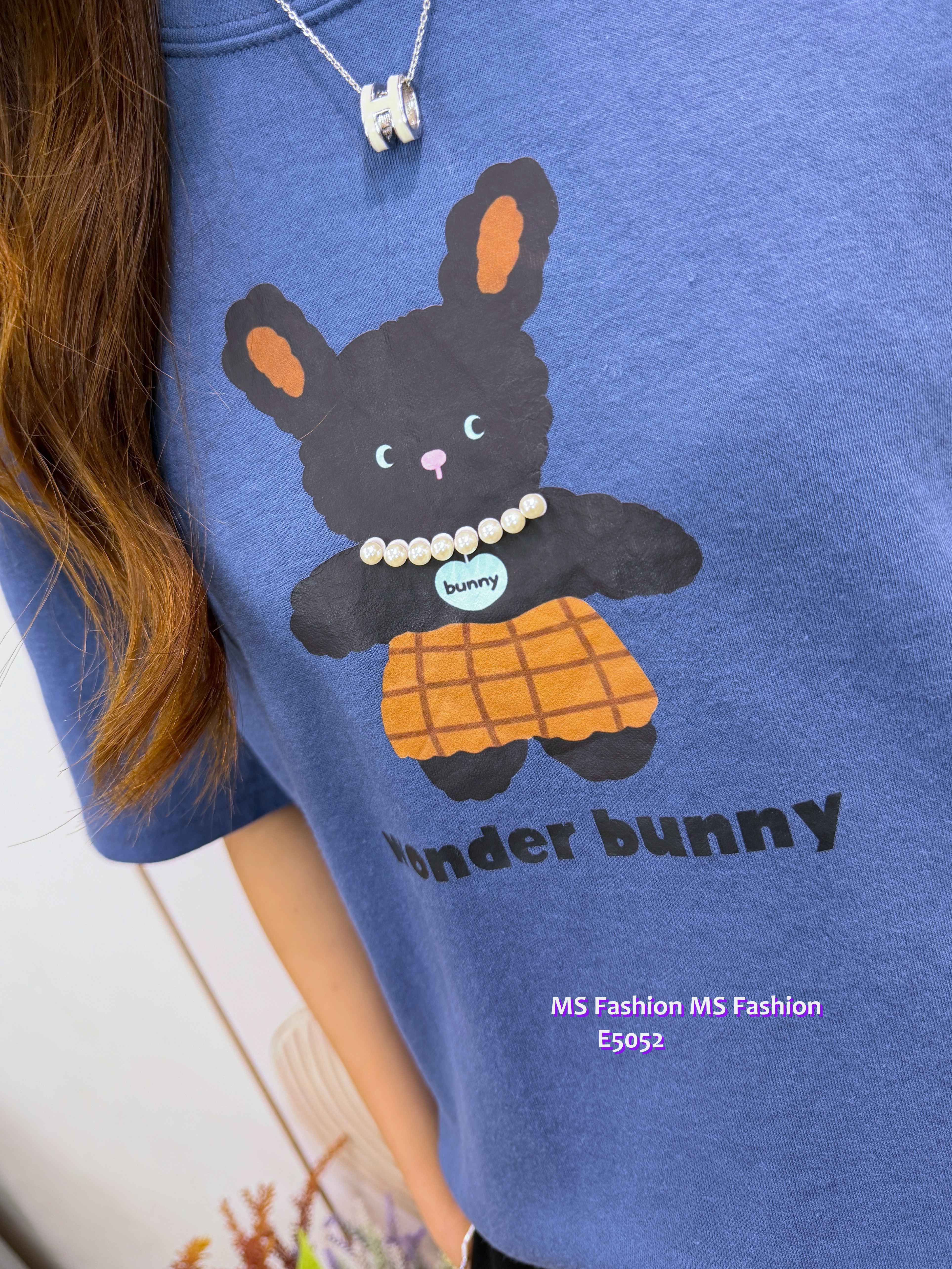 E5052 靚料可愛Bunny珠鏈tee