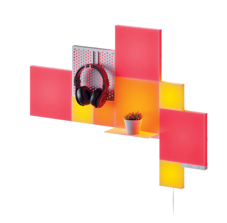 [原裝香港行貨丨2年保養] Nanoleaf Blocks | 超大組合裝 | SMK | 白色 | 10件裝 | 英國（4個大方塊，4個小方塊，1個洞洞板，1個擱板）Nanoleaf Blocks | Combo XL | SMK | White | 10 Pack | UK (4 x Big Squares, 4 x Small Square, 1 x Pegboard, 1 x Shelf) N8100K01-10CB