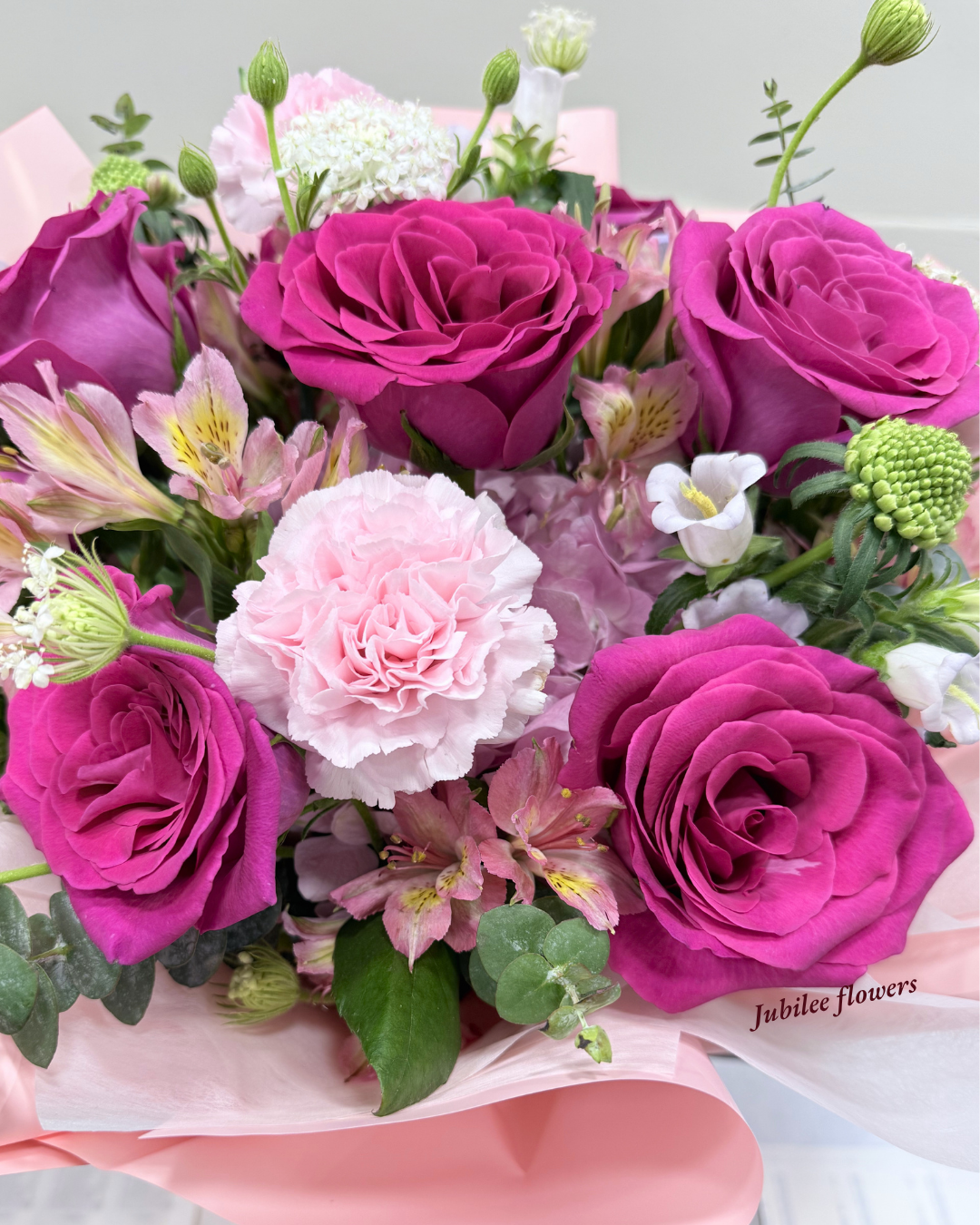 母親節 粉色系列 玫瑰 康乃馨混合花束