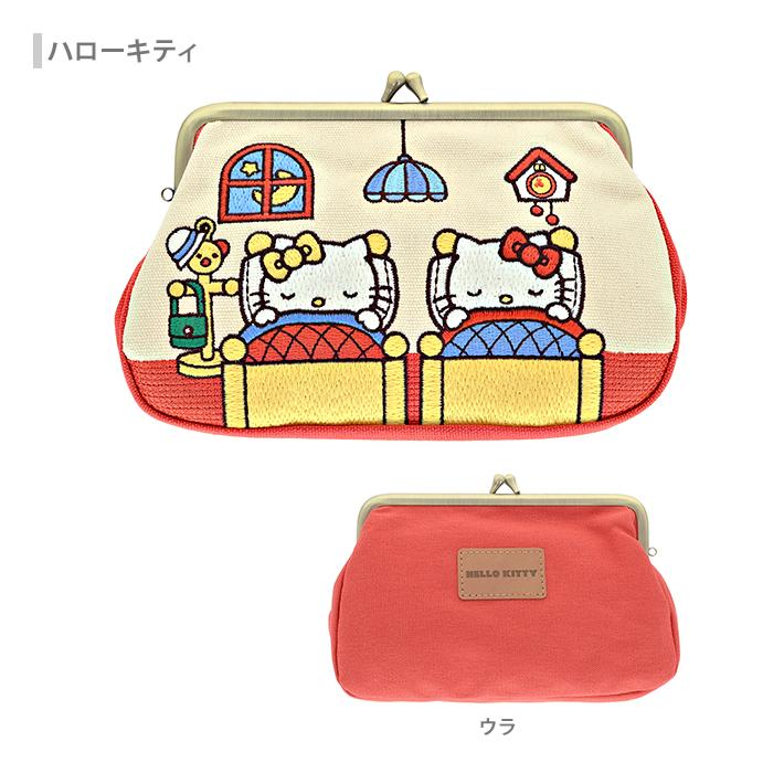 日本直送 Sanrio 角色 刺繡 口金包 筆袋/化妝包✨（Hello Kitty 🐱 / 集合款 💖）