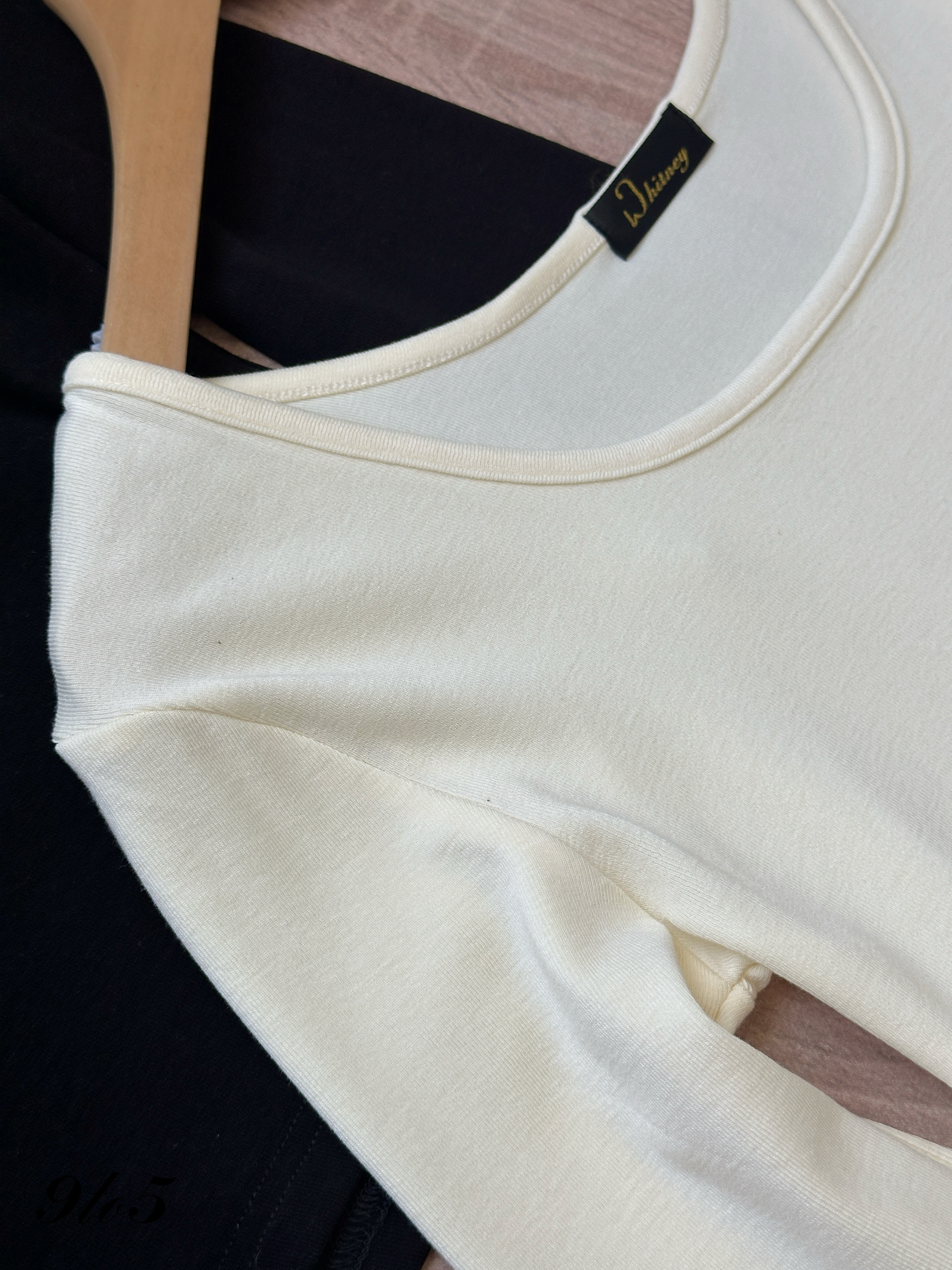T4365 Long Sleeve Square Neck Top - 4 Colors 