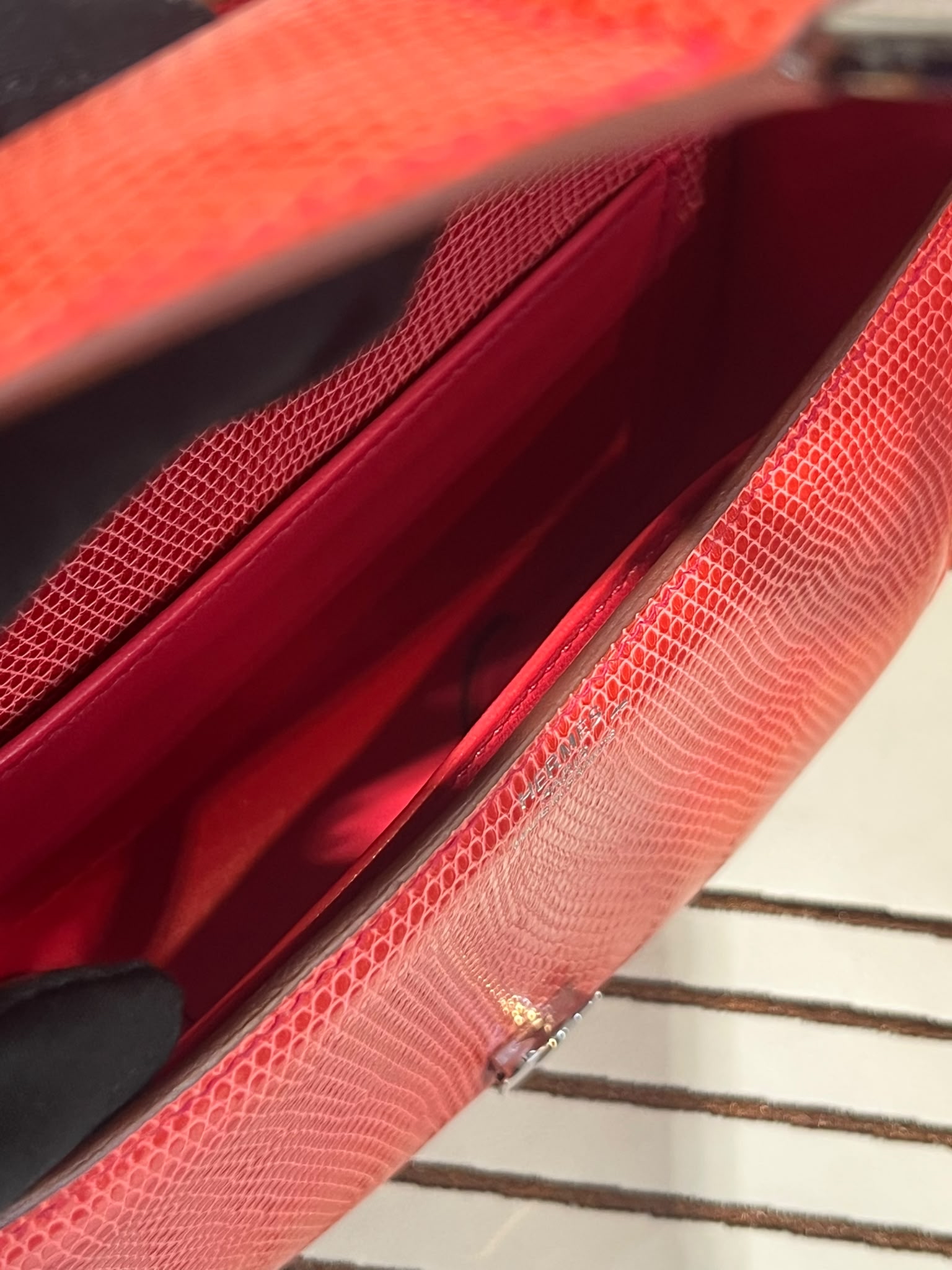 Hermes Varanus Niloticus Lizard Cherche Midi 18 100%Authentic, 98%New ☑️Dust bag