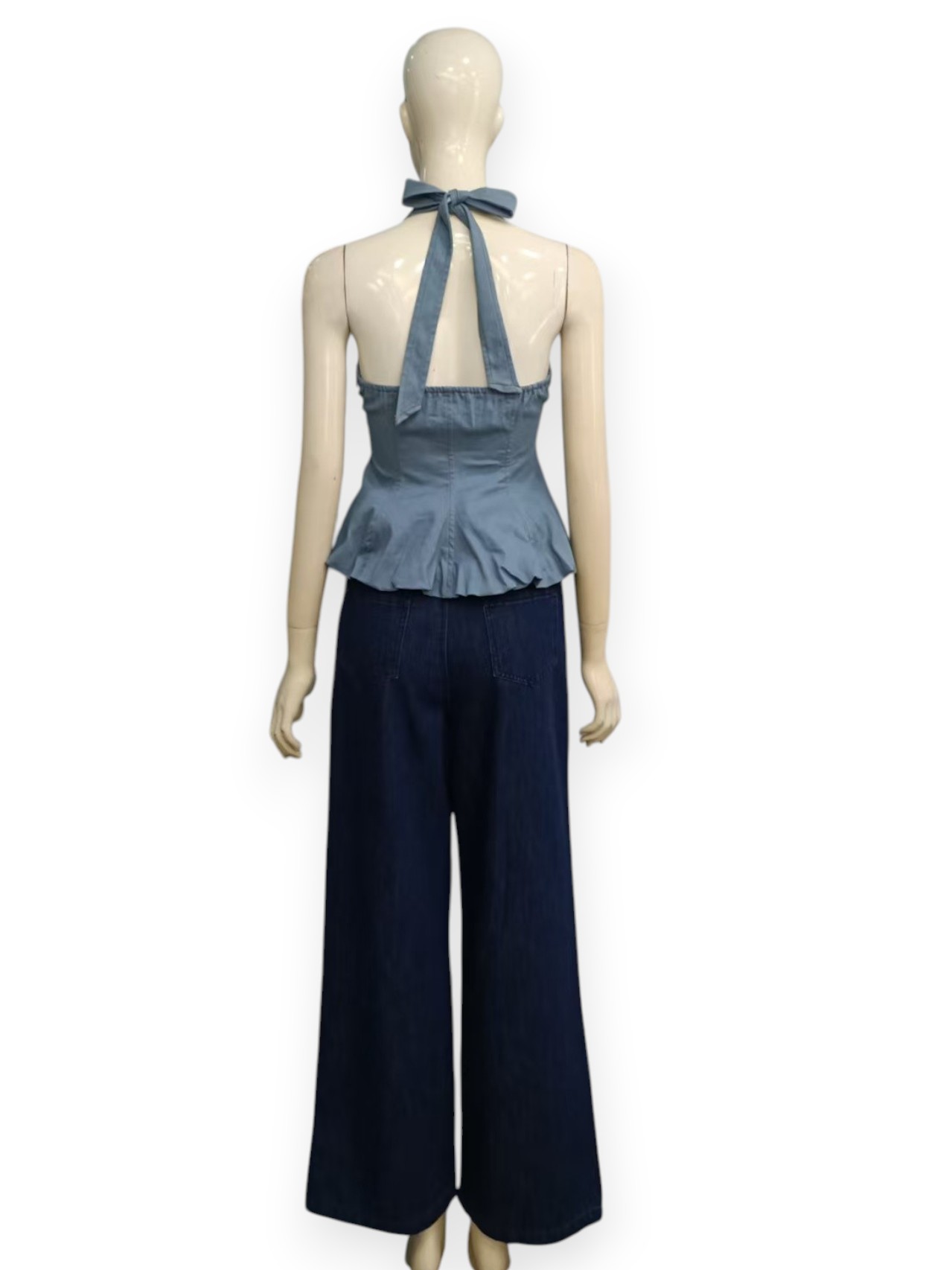 Faux Denim Halter Top M.250