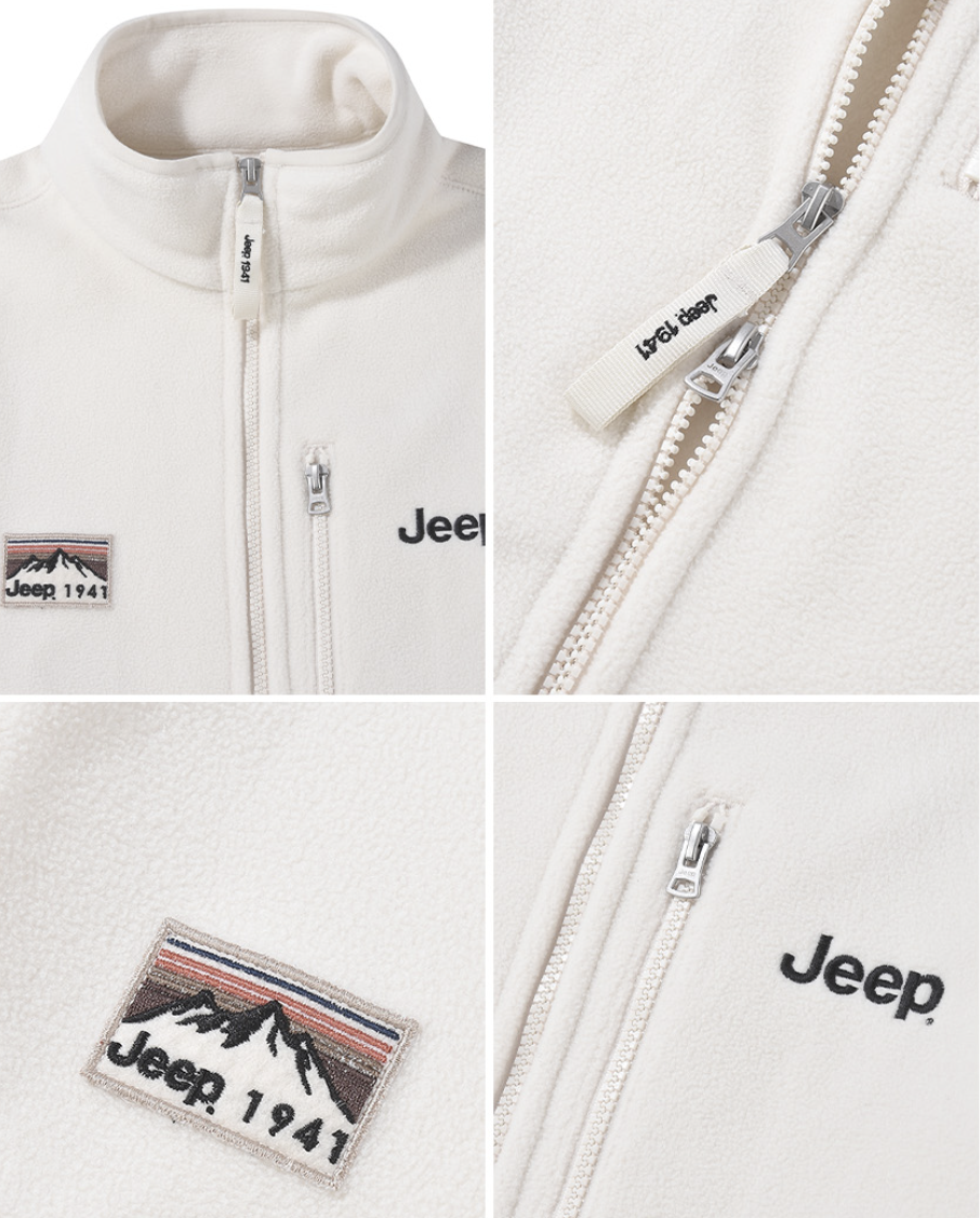 男女同款｜韓國 JEEP 小Logo 抓絨 拉鍊外套 6色任選｜2WAY Mountain 1941 Liner Fleece Zip-Up