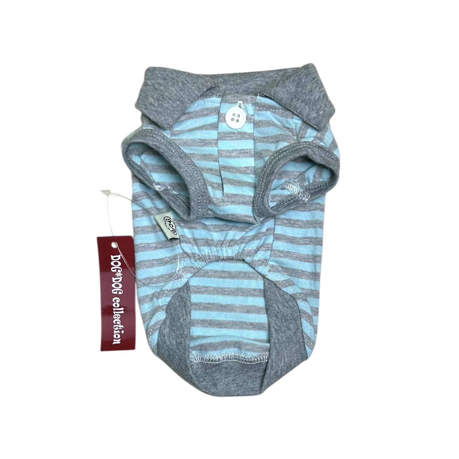 S553GB 條子POLO TEE-灰藍 Grey Blue