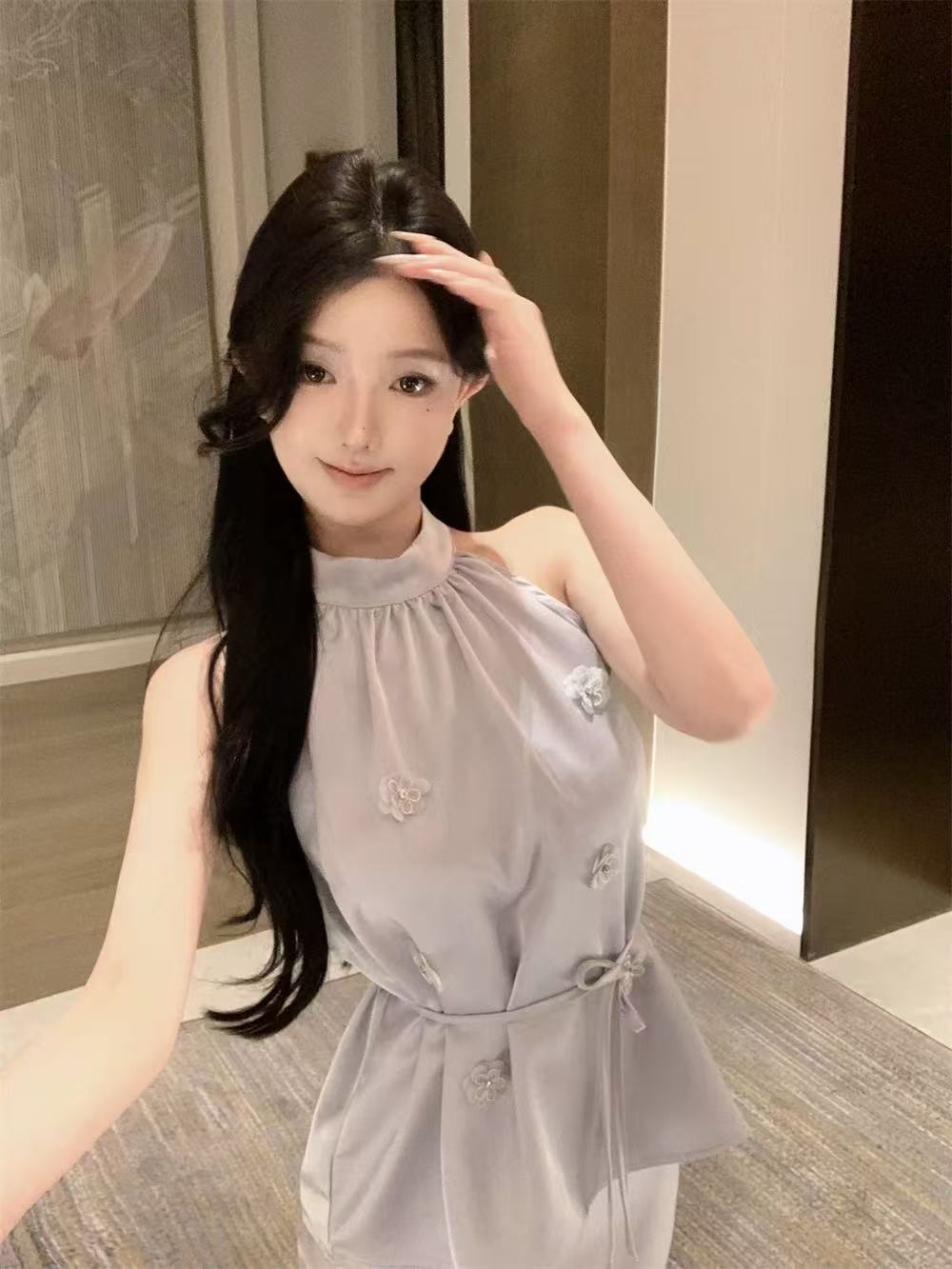 ST273无袖挂脖套装