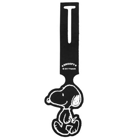 現貨｜Snoopy 日本製 牛皮 行李牌 (黑色 SN0042)