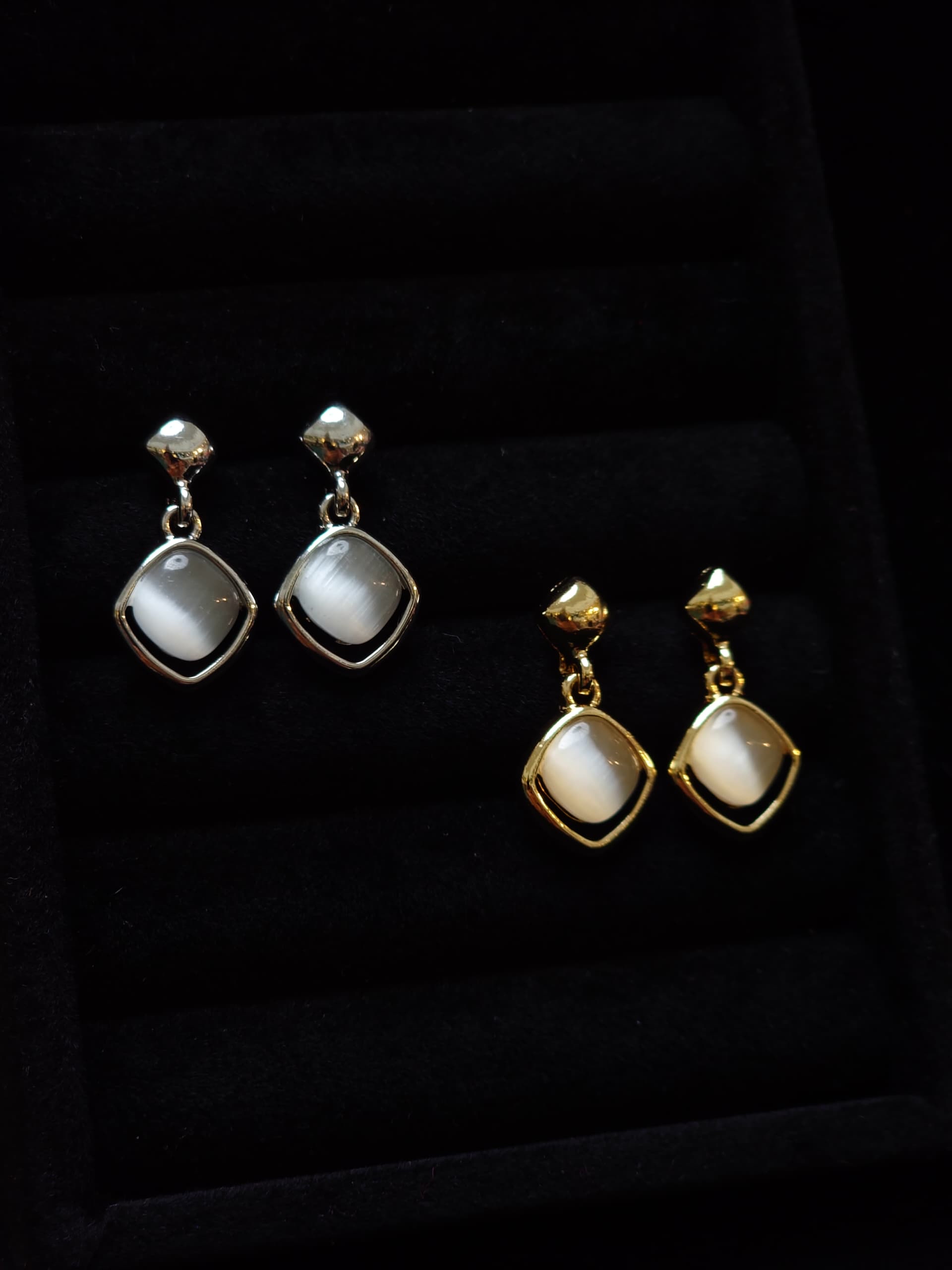 Aurora Cat’s Eye Drop Stud Earrings