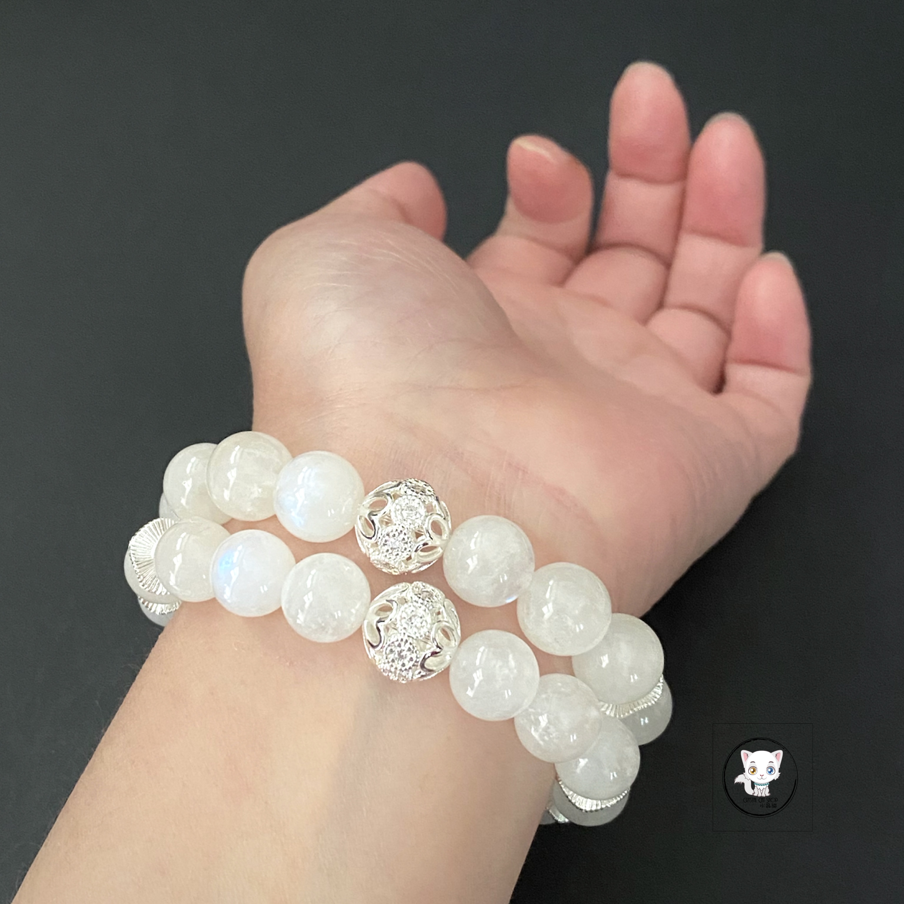 藍月光石設計款手鏈 10mm+