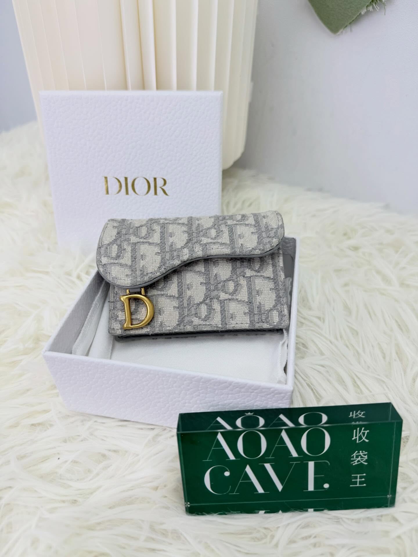 🤍PRE OWNED 灰色Card holder 全套有盒🖤