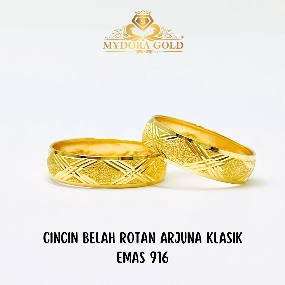 MYDORA Cincin Belah Rotan Arjuna Klasik l EMAS 916/22K