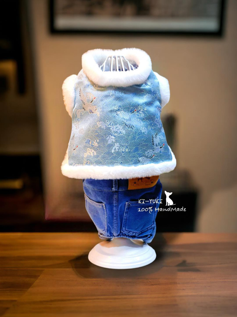 原創設計手作 寵物新春唐裝背心，歡迎訂製