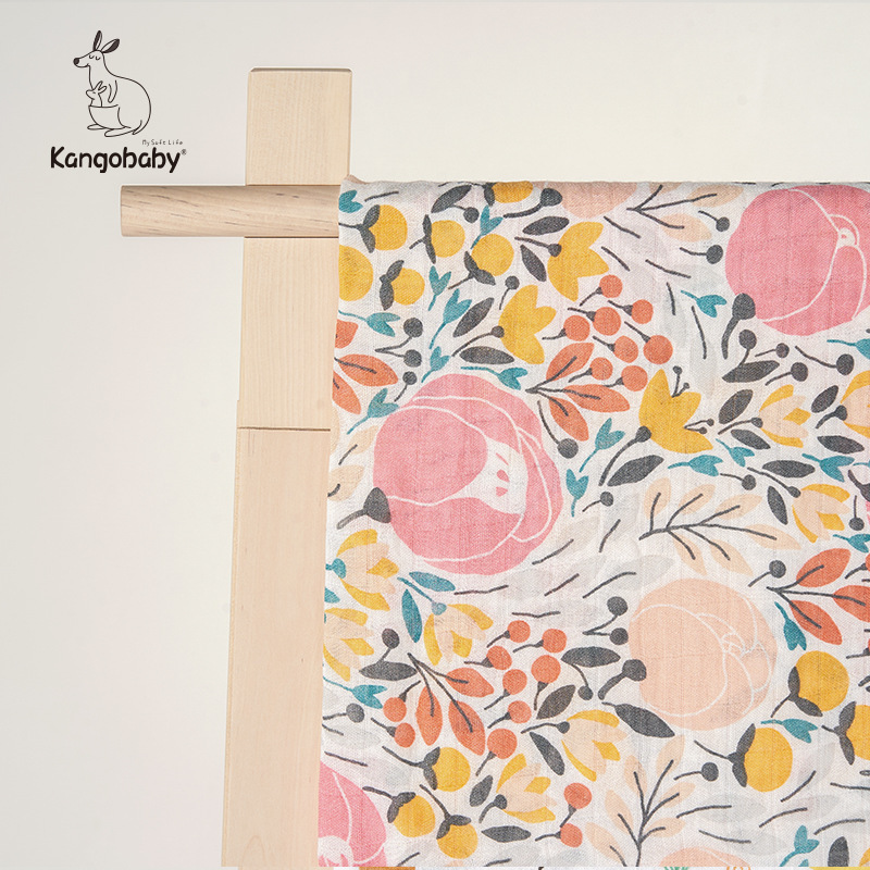 Kangobaby嬰兒竹纖雙層大紗巾 - 1條裝