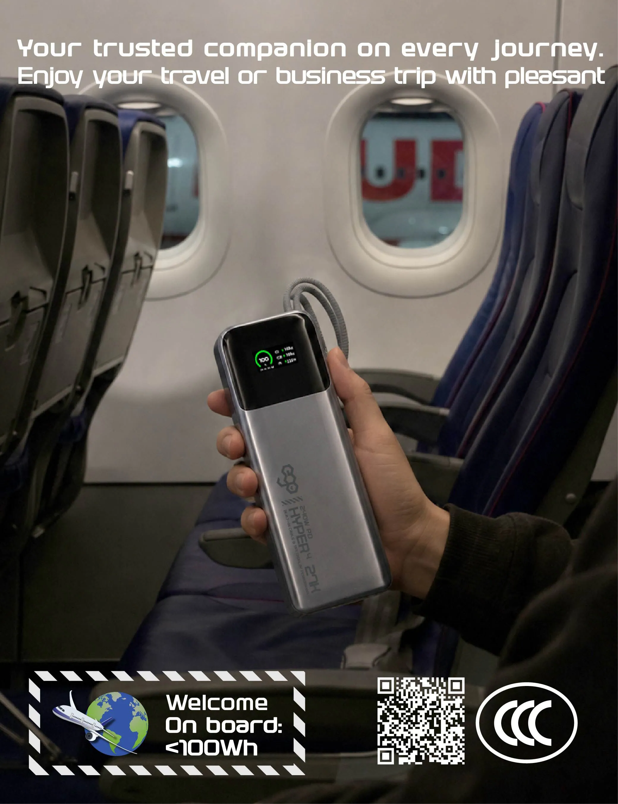 香港行貨 EGO Hyper4 27K@ 240W 內置線外置電  YJ-723A 240W 強勁總輸出 × 智能彩屏顯示 × PD3.1極速快充