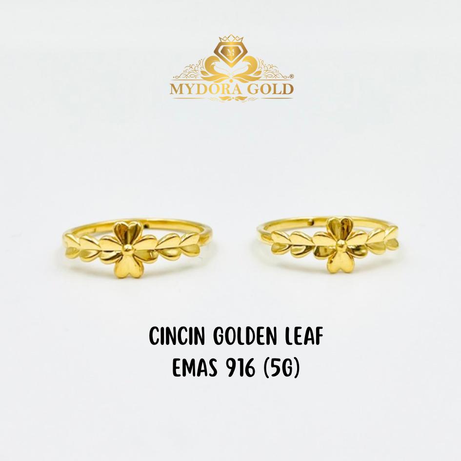 MYDORA Cincin Golden Leaf (5G) l EMAS 916/22K