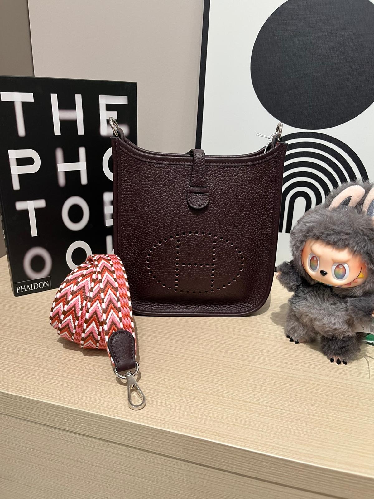 Hermes Mini Evelyne 馬鞍紅編織帶 Stamp U 100%Authentic, 98%New ✅收據副本✅Dust bag ✅Box