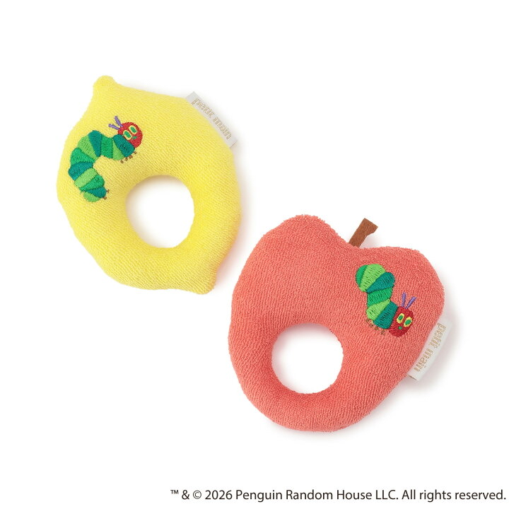 🇯🇵預訂 日本直送🇯🇵Petit Main x 好餓的毛毛蟲系列兩色水果造型刺繡搖鈴