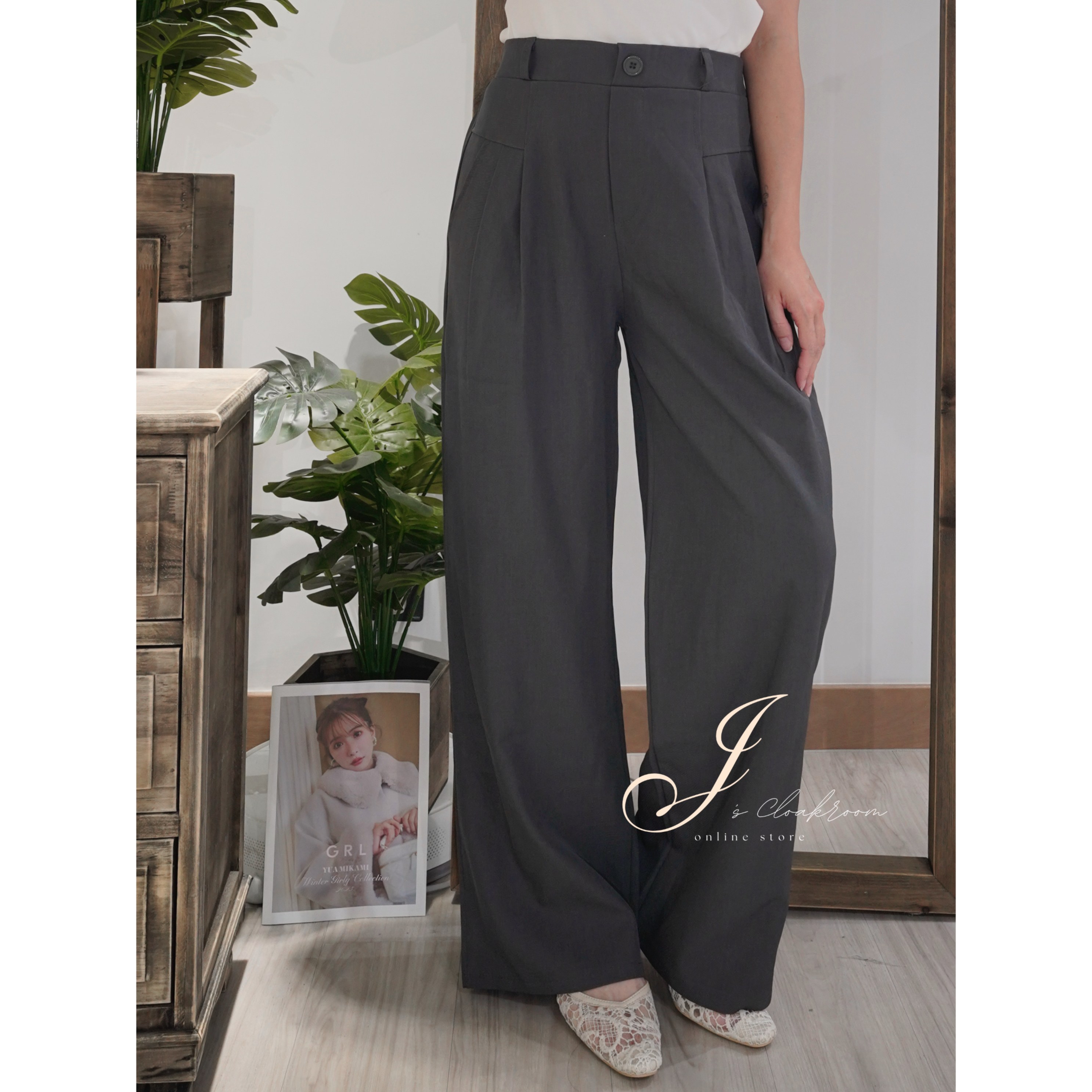 基本款輕便西褲(KR)[灰色]371070