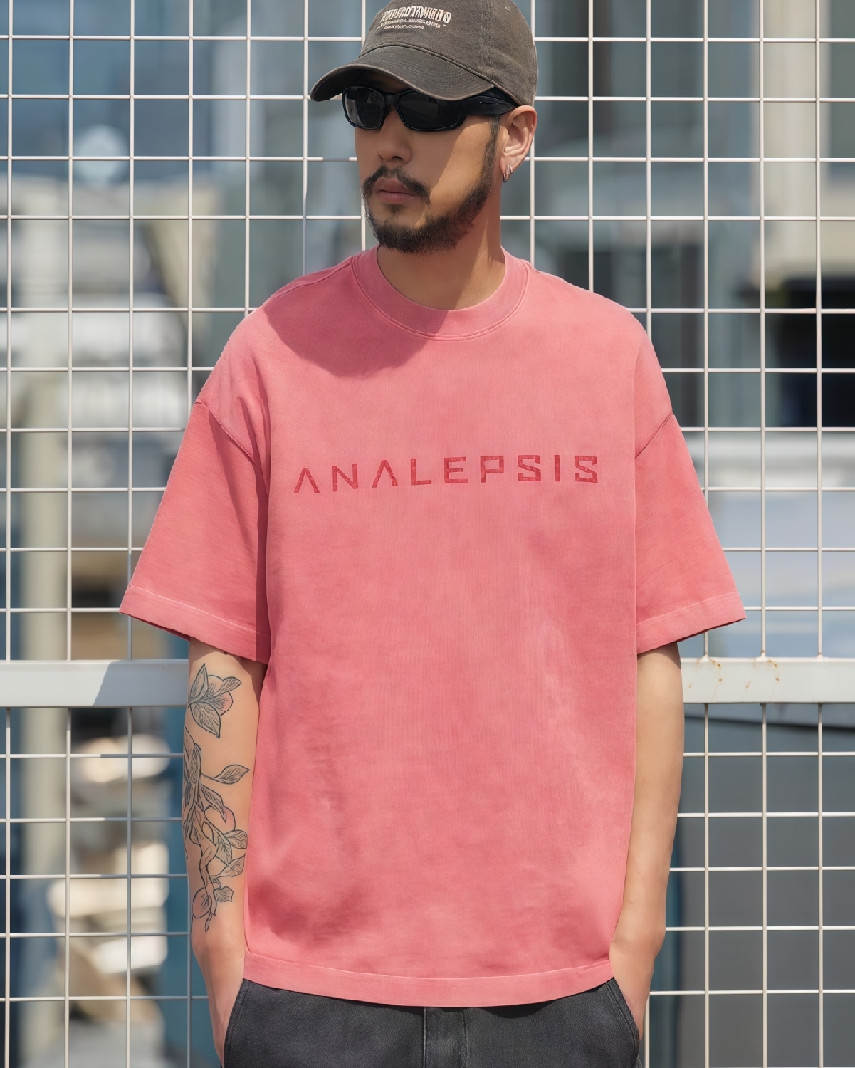 M1318 重磅洗水字母短袖Tee