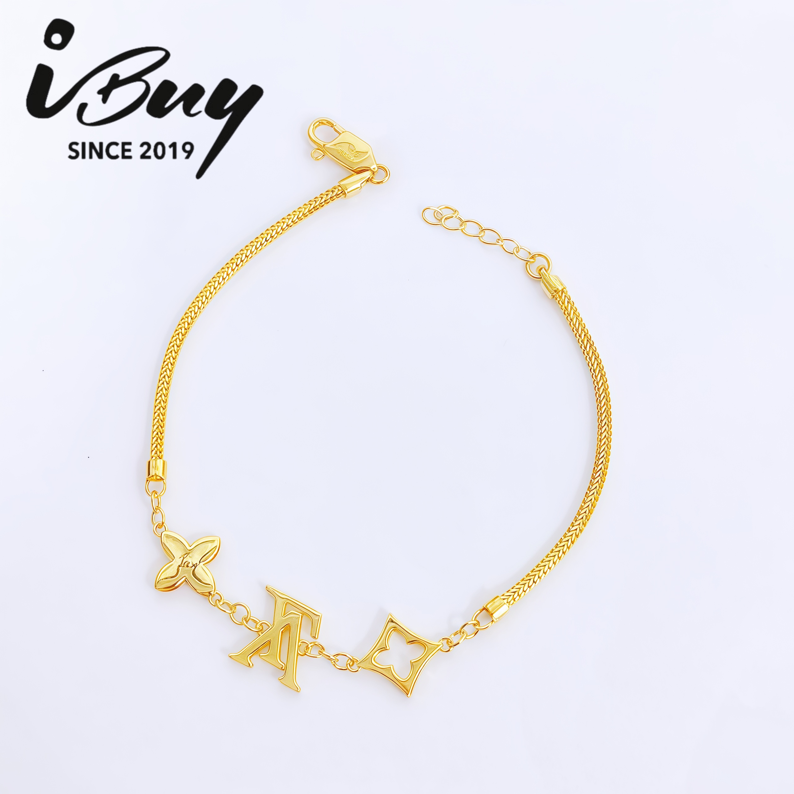 916 GOLD LV 3 LOGO FANCY DRAGON BRACELET 916 金 VL三花配花式龙身手链