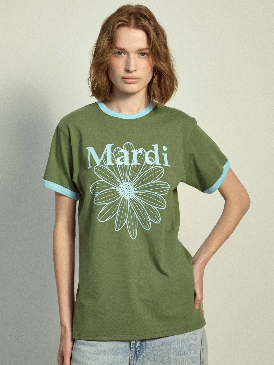 MD79 MARDI: Slim Ringer Tshirt Flowermardi
