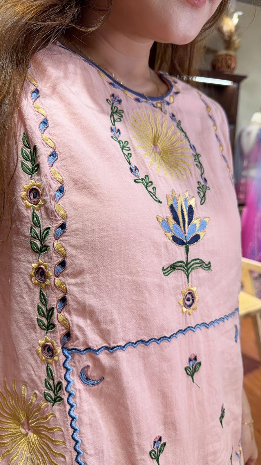 PKT 2645 Sakura Full Garden Emb Long Top