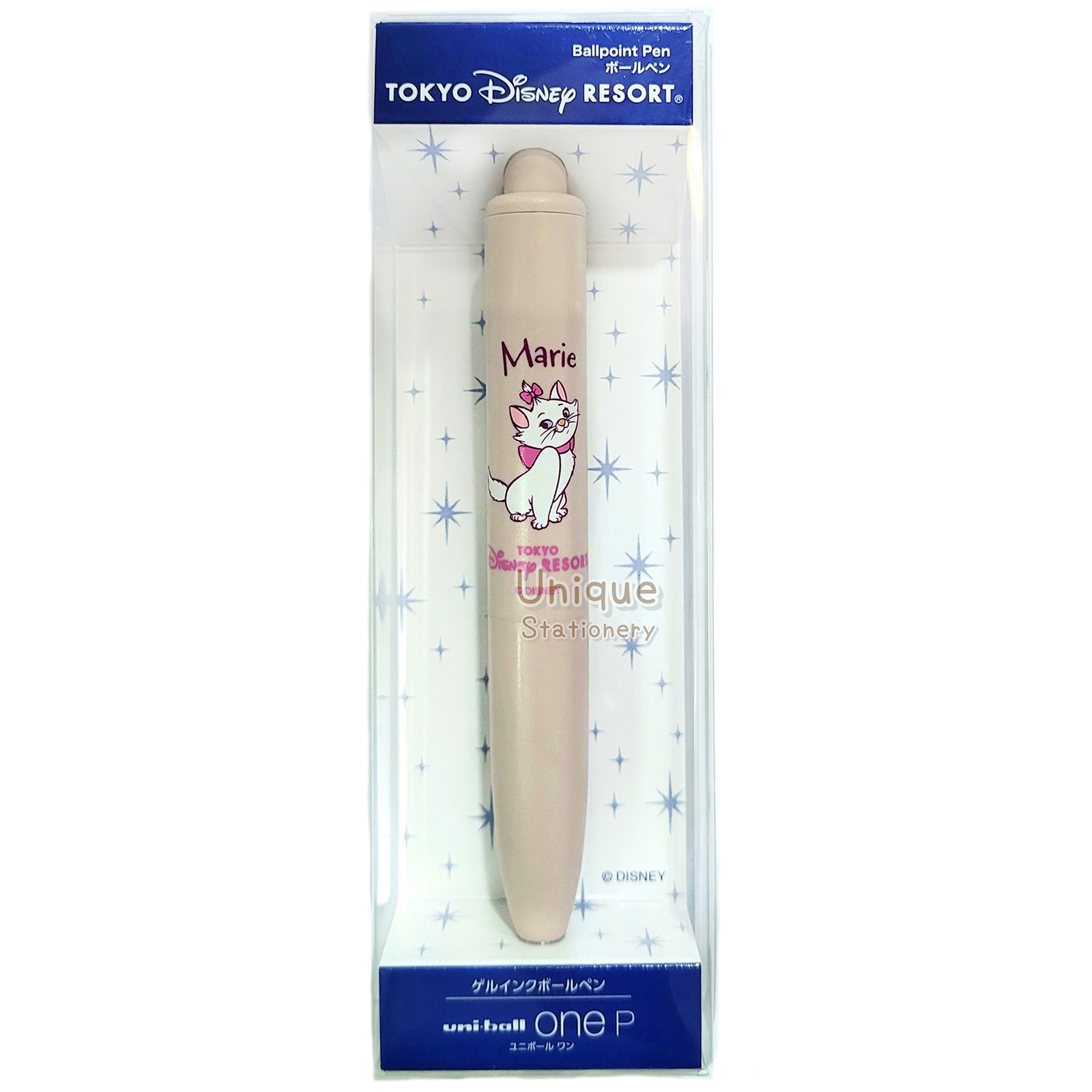 現貨｜【日本 Disney Store 限定】Marie 瑪麗貓 富貴貓 日本製 uni-ball one P 0.38mm 黑色 啫喱筆 (077867)