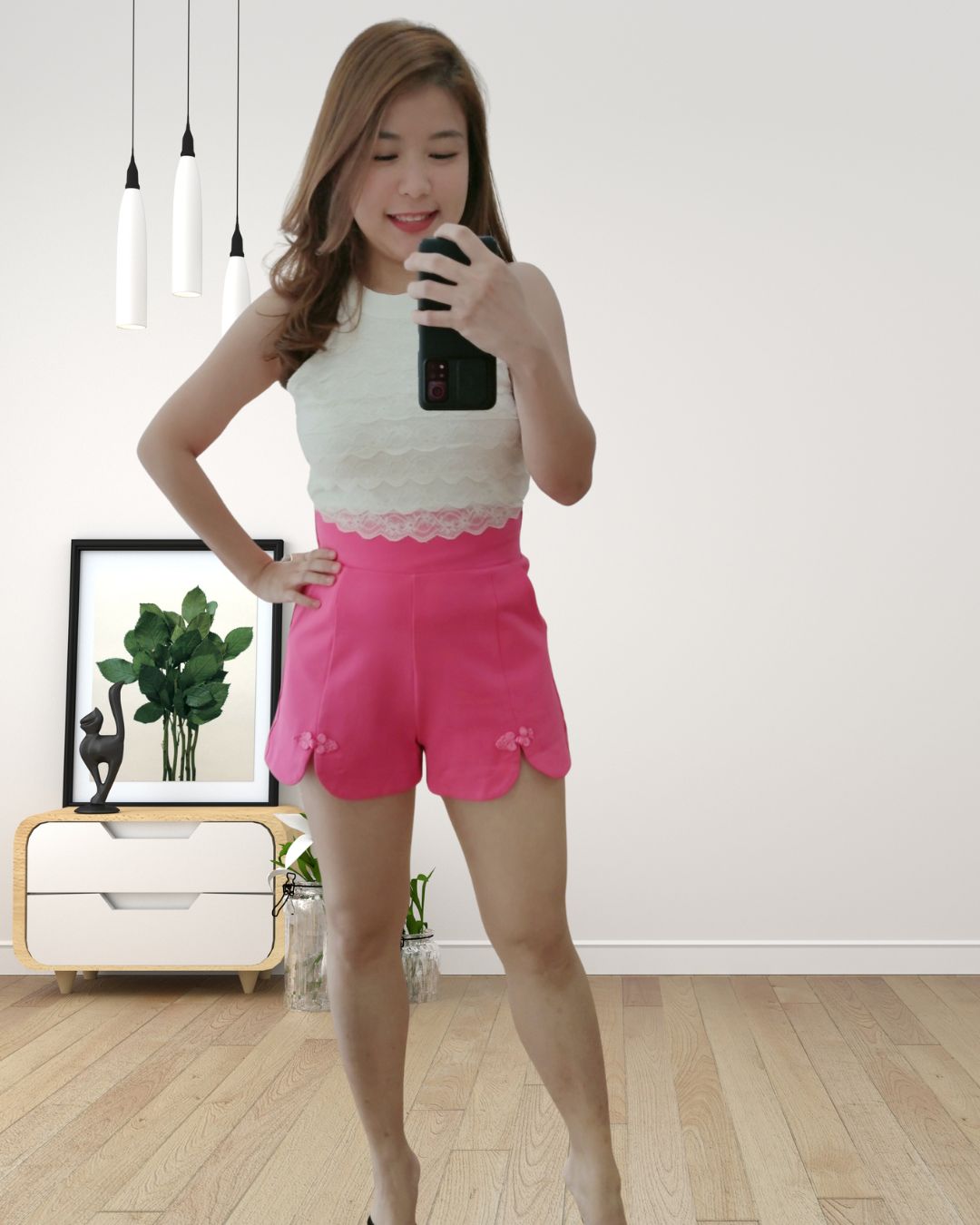 5077 January 高品质时尚旗袍高腰短裤 (High Waist Short)