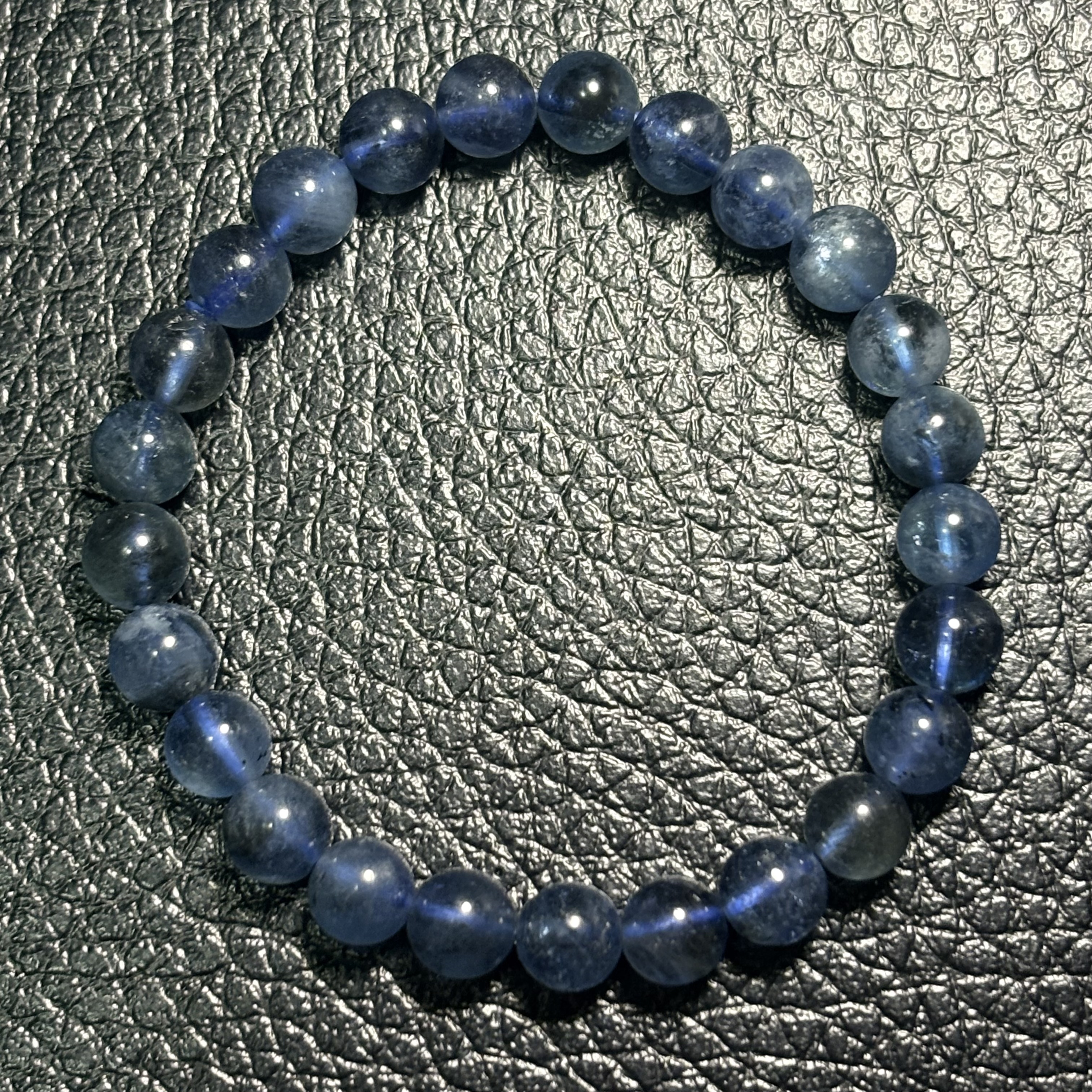 7mm魔鬼藍海藍寶手串No.3750丨規格：7mm珠15 cm手圍