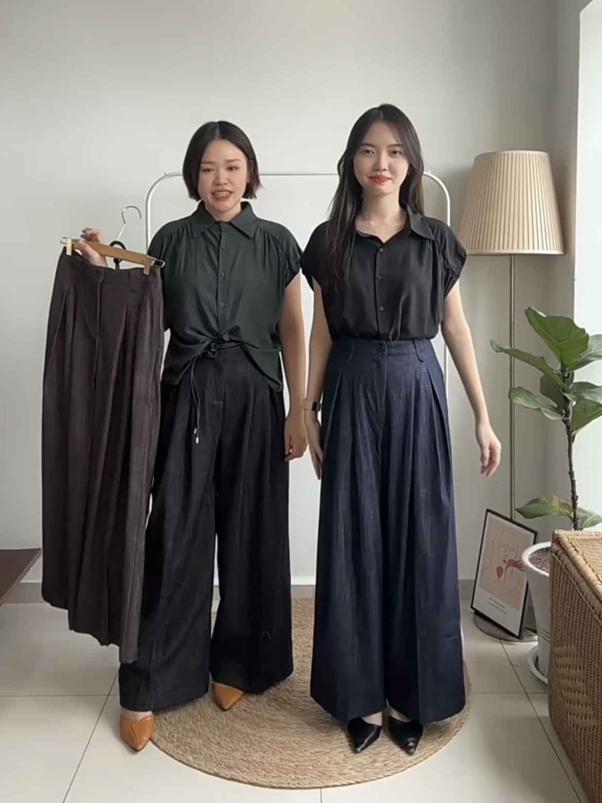 S1825 Wide Leg Long Pants - 3 Colors 
