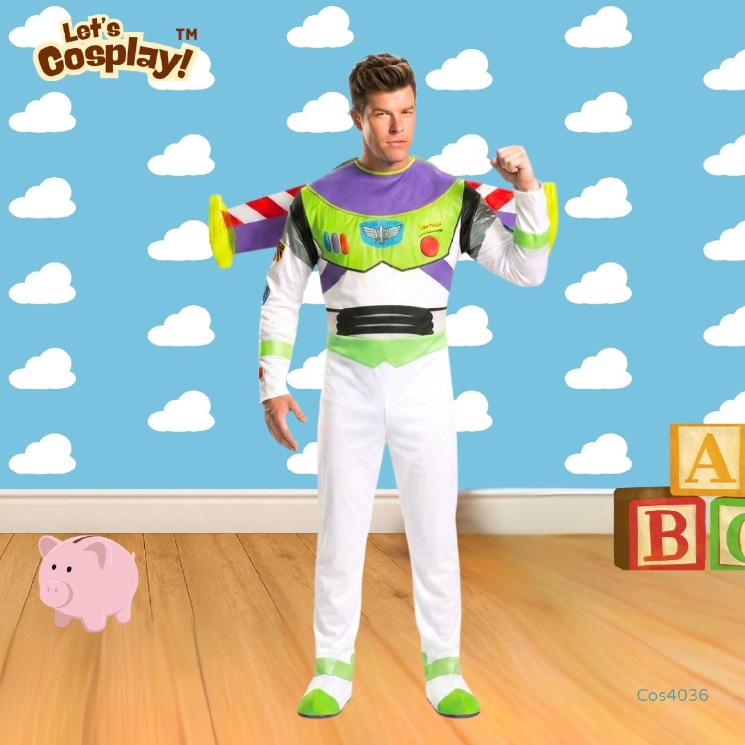 反斗奇兵 Toy Story 巴斯光年 Buzz Lightyear 主題成人Cosplay服裝 4件套 翅膀頭套腳套