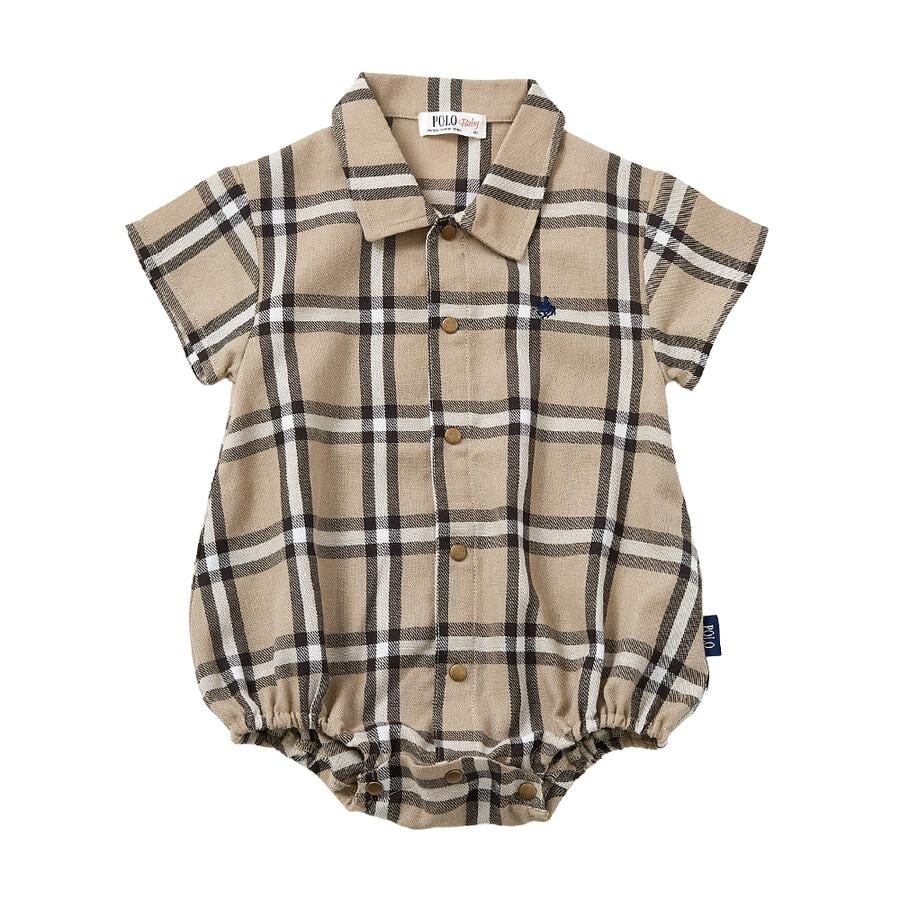 Polo Baby 格仔短袖連身衣 70/80cm