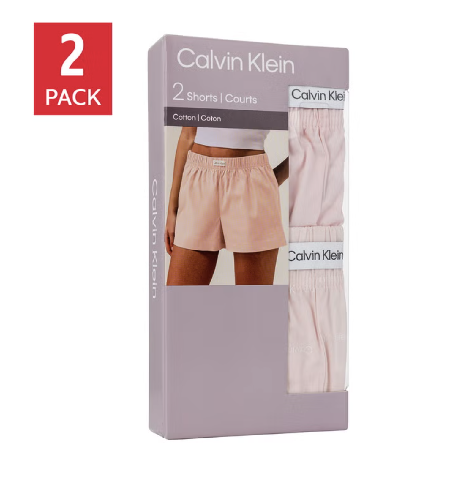 Calvin Klein 女士棉質家居短褲 （2件裝）