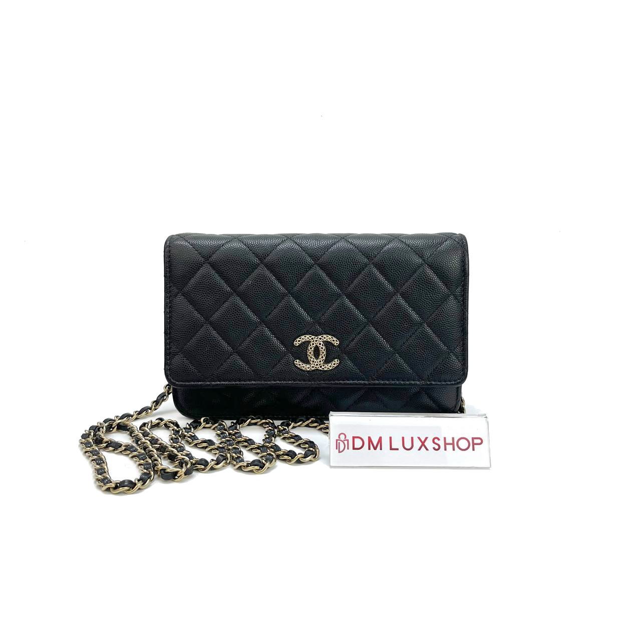 Chanel 23P Black Caviar WOC GHW (Microchip)