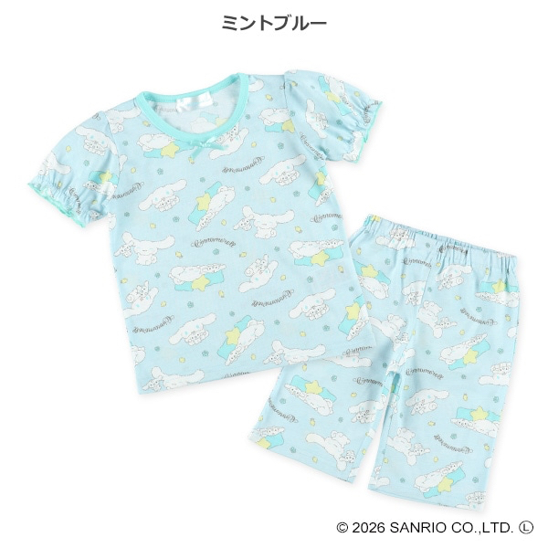 🇯🇵預訂 日本直送🇯🇵清爽材質玉桂狗滿印絲帶短袖家居服上下套裝