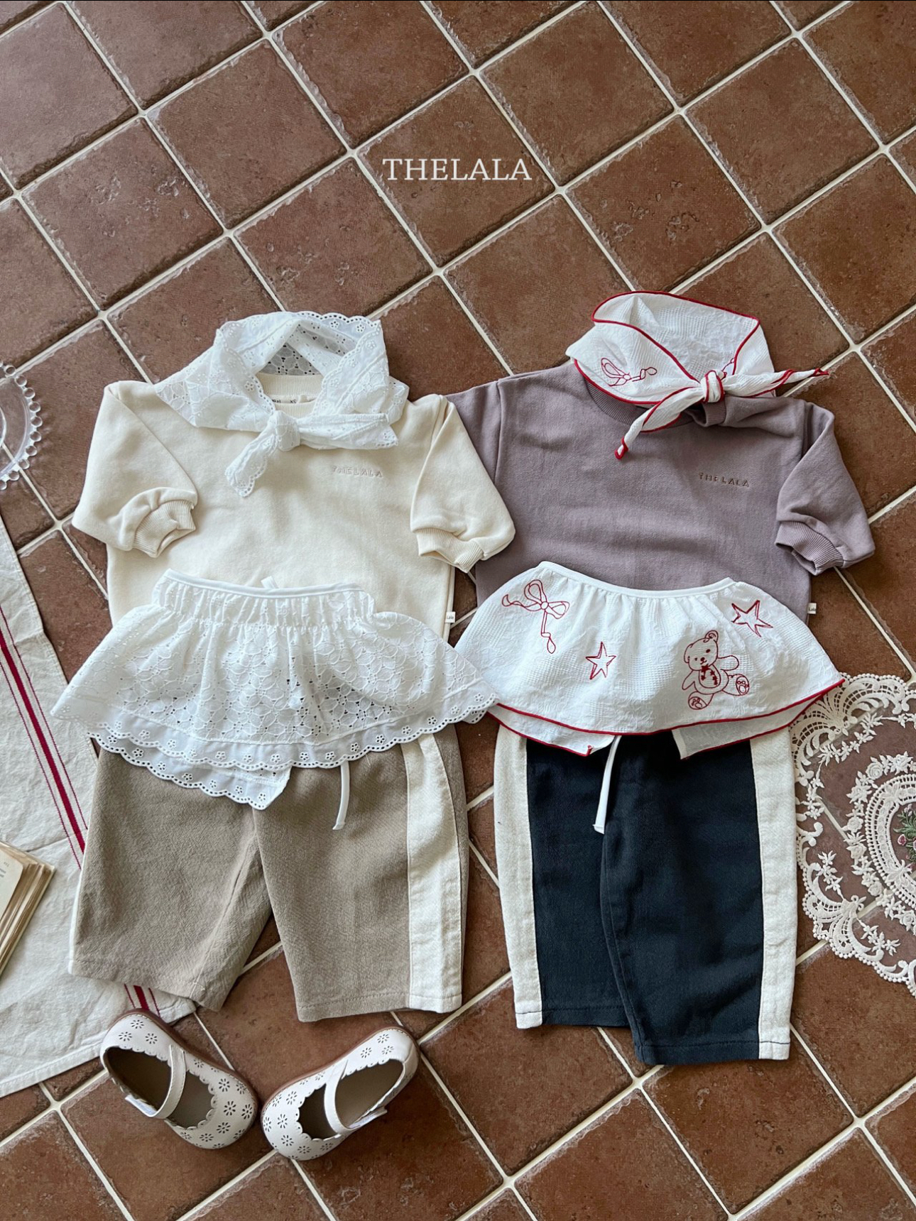 🌸預訂 韓國直送🌸🇰🇷THELALA六色親子款標誌刺繡衛衣