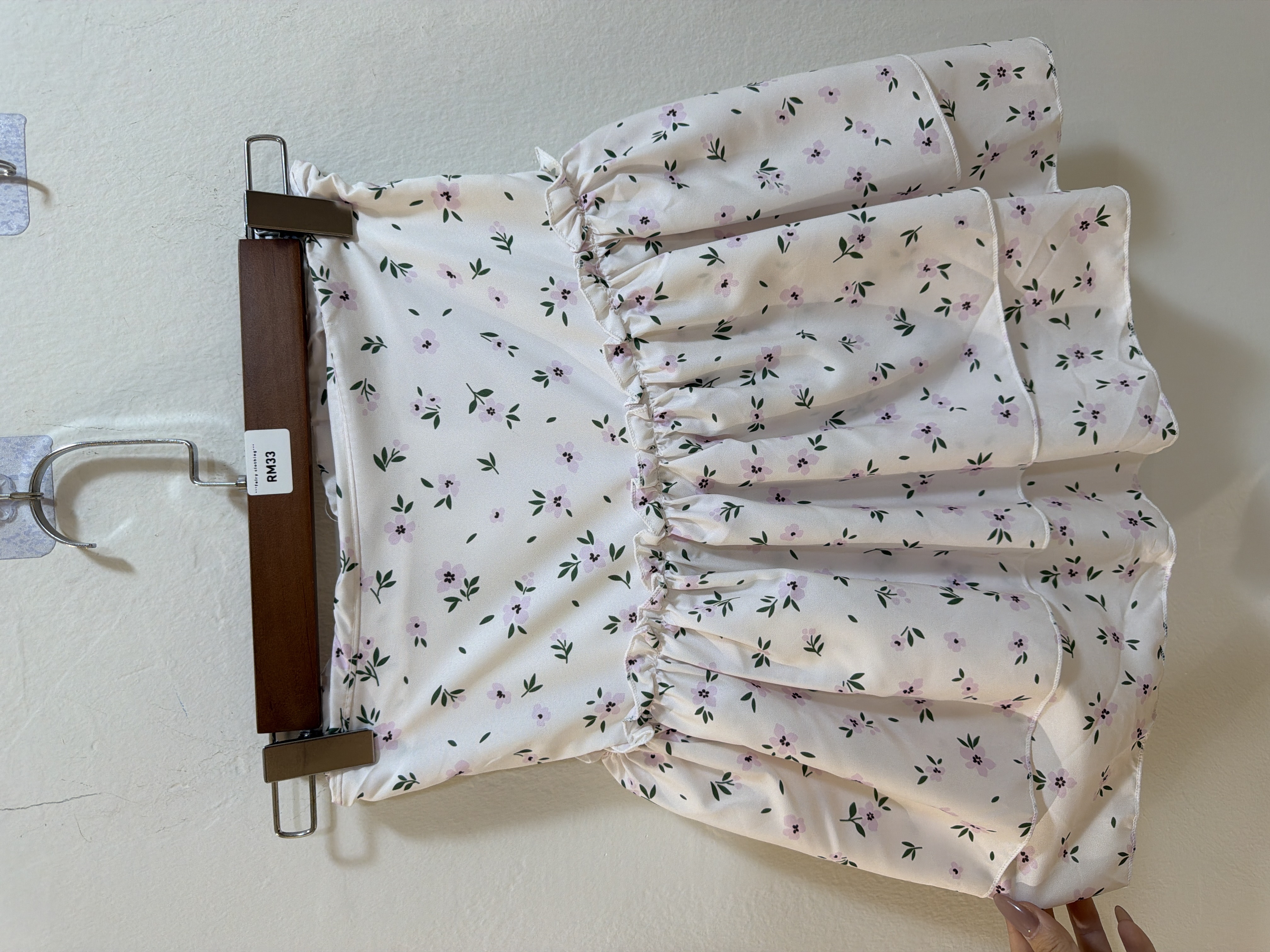 碎花荷葉邊迷你裙