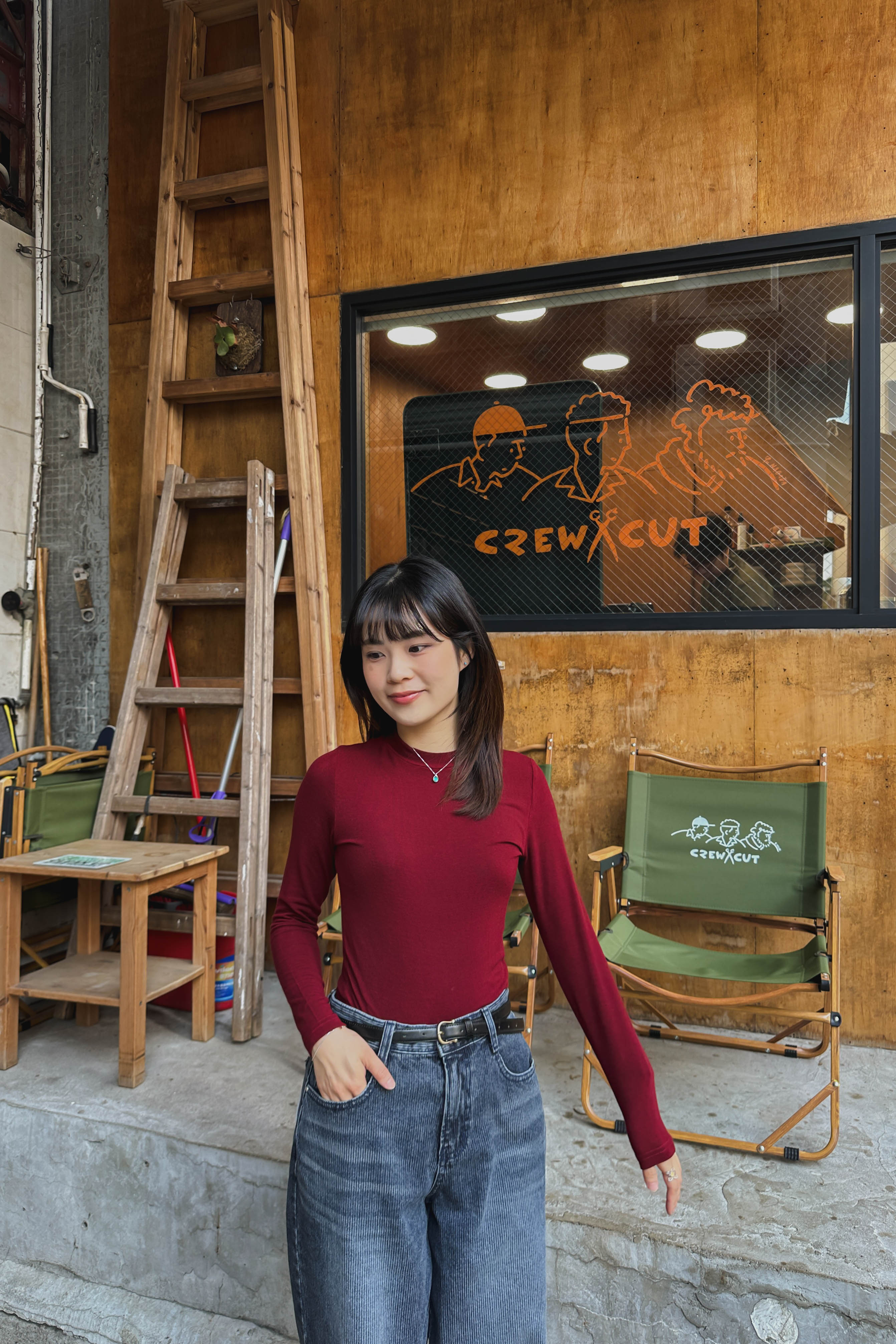 短頸友好! 親膚羊毛純色超短領上衣 (四色入)