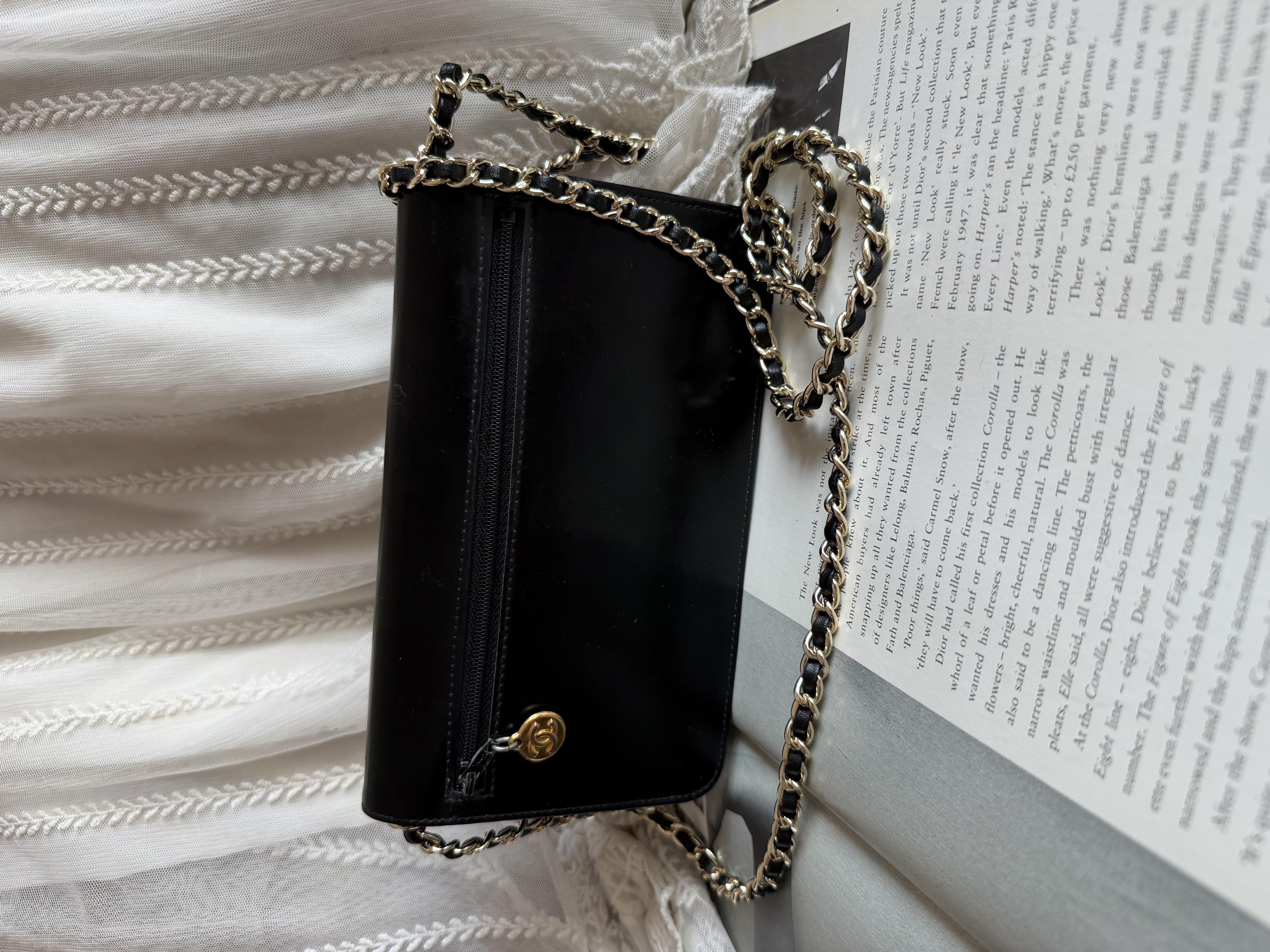 Vintage Chanel patent leather wallet 