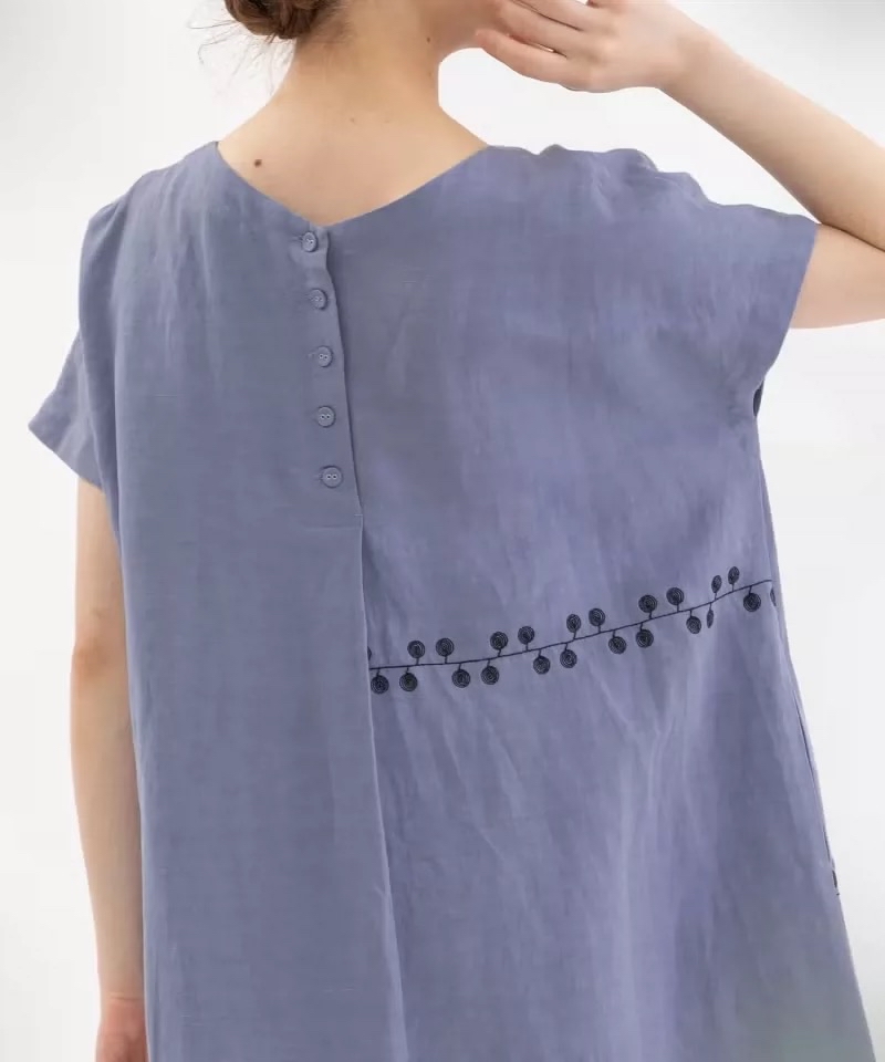 ☀️初夏優惠☀️ 日系純色刺繡點點print Ops
