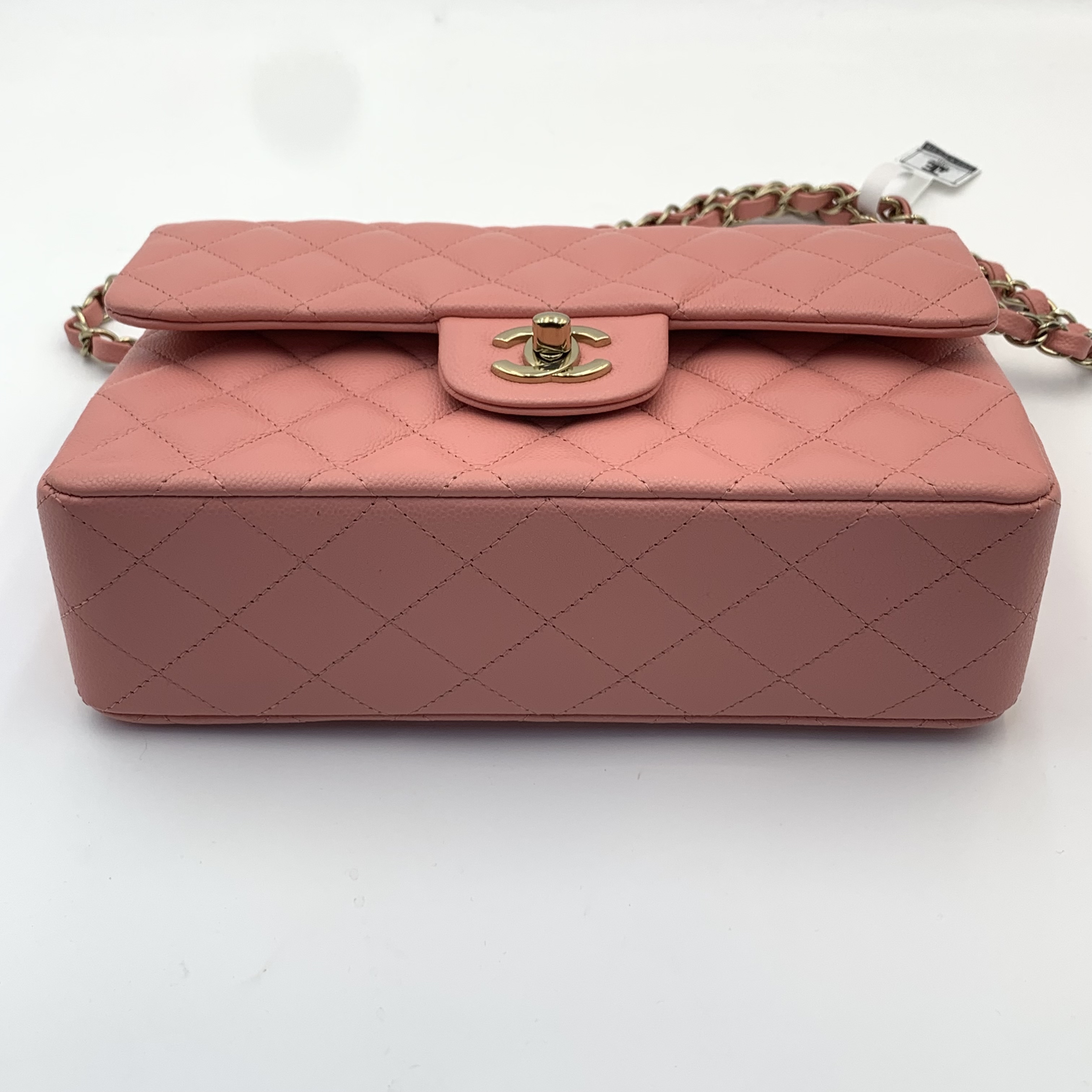 🎀情人節必備禮物✨Chanel CF小號 荔枝紋牛皮珊瑚粉classic handbag