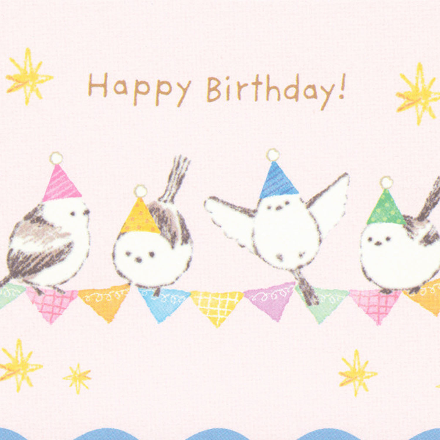 NB - 迷你生日卡 (粉紅色長尾山雀款)