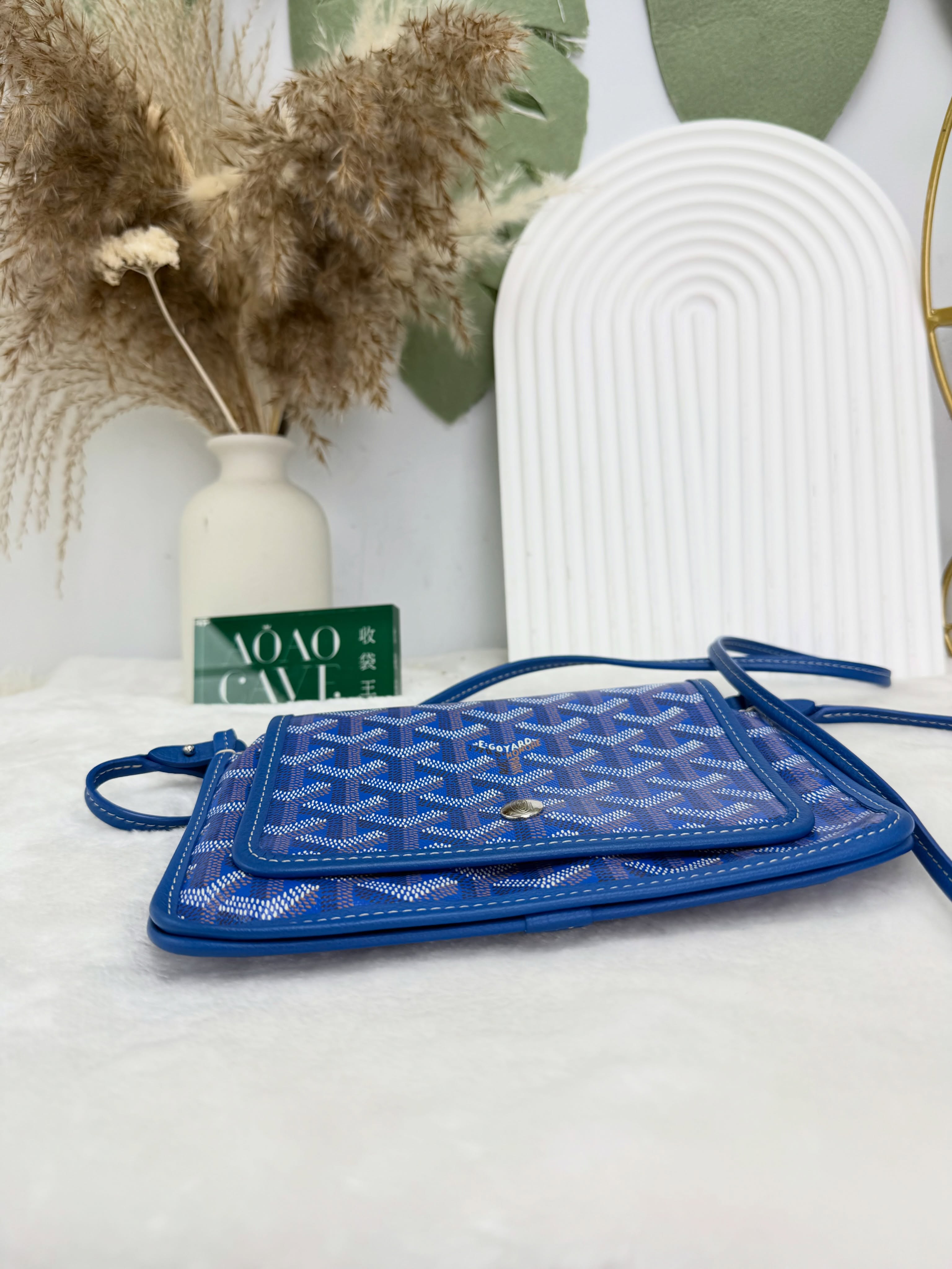 Goyard 👜 PRE OWNED 💼藍色老花信封包 💙